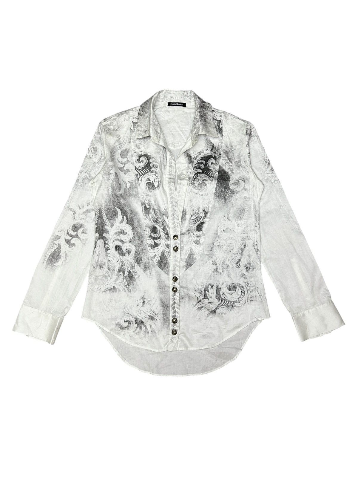 Balmain S/S 12 Printed Shirt Size XS / US 0-2 / IT 36-38 - 1 Thumbnail