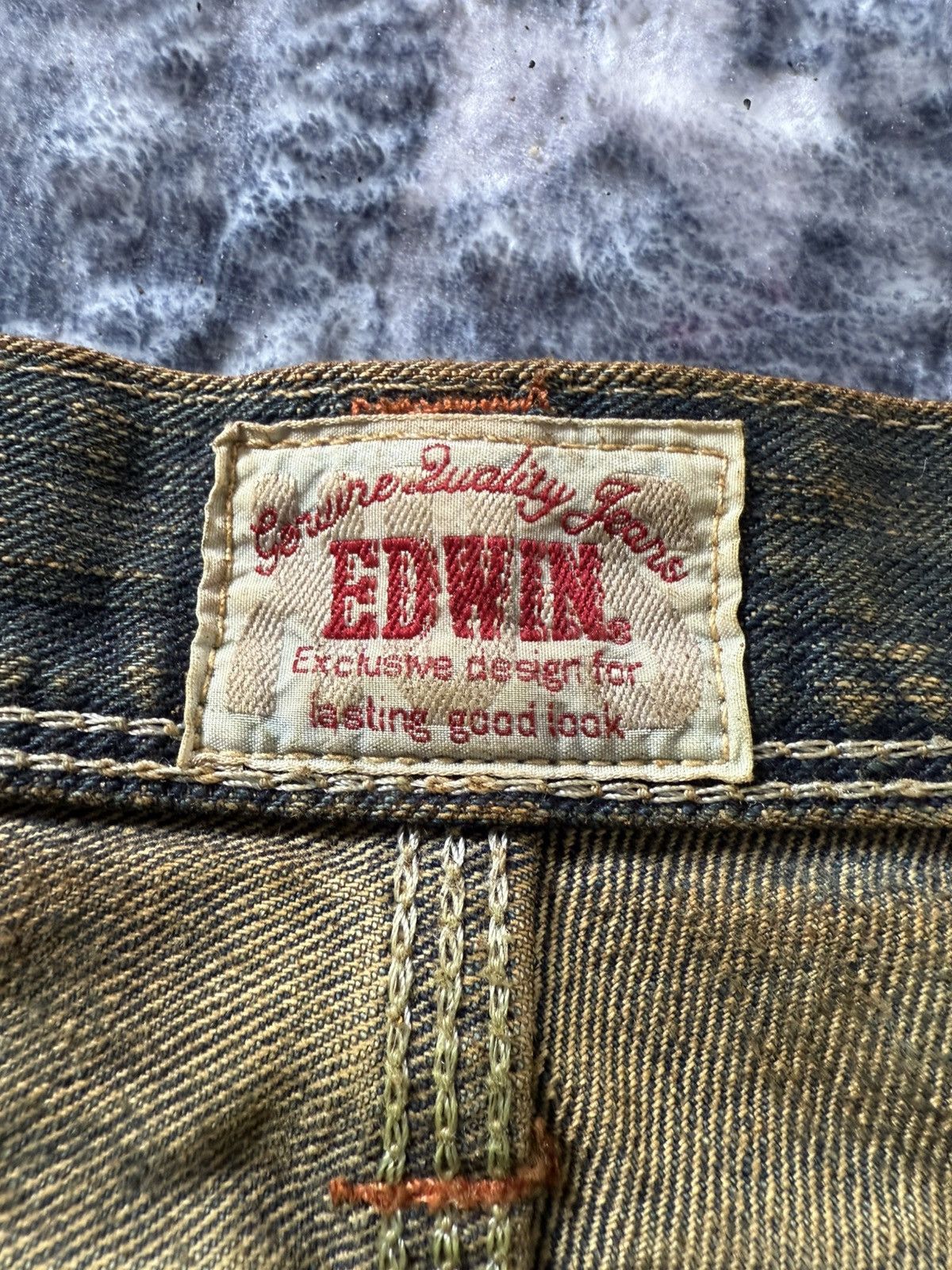 If Six Was Nine Edwin Japan Psychedelic Mud Wash Fade Double Waist Jeans Size US 30 / EU 46 - 20 Thumbnail