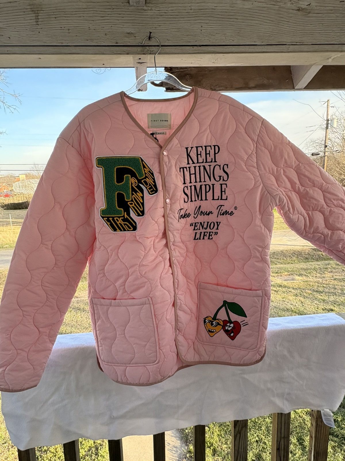 Other First Row “enjoy life” quilted jacket Size US XL / EU 56 / 4 - 1 Thumbnail