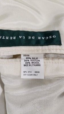 Oscar De La Renta Oscar de la Renta Silk Wool Blend Blazer Sport Coat 46L Size 46L - 7 Thumbnail