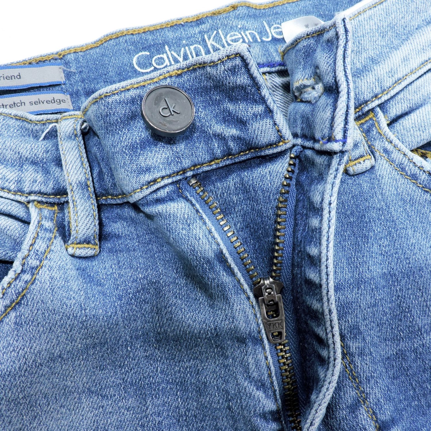 Calvin Klein CK PREMIUM ITALIAN STRETCH SELVEDGE CASPIAN SEA SLIM DENIM Size US 27 - 7 Thumbnail