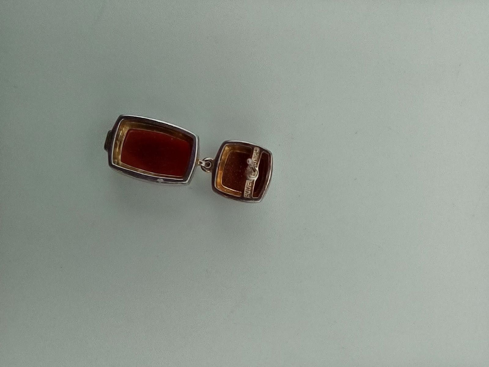 The Unbranded Brand Sterling Silver Carnelian Goldstone Drop Dangle Earrings Size ONE SIZE - 5 Thumbnail