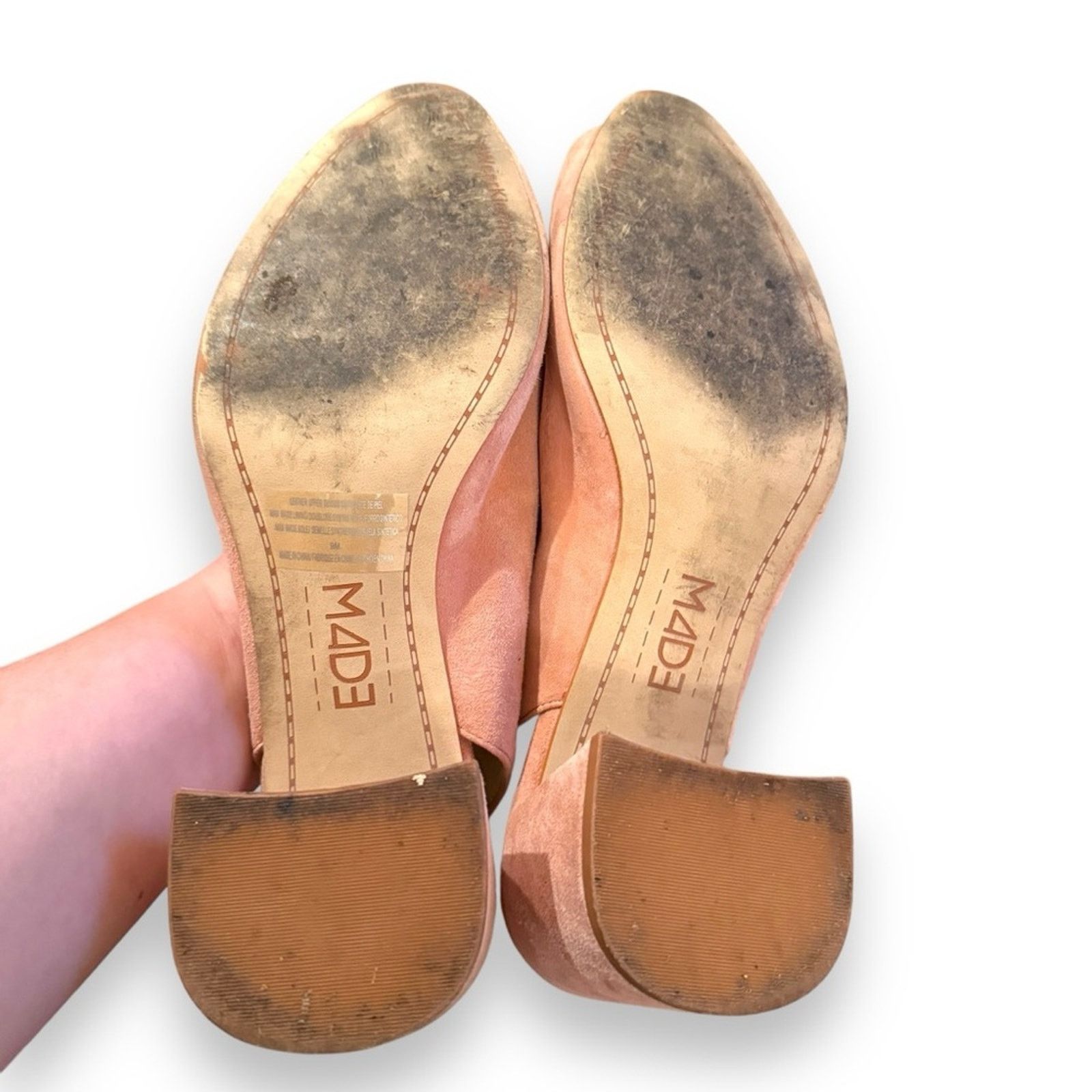 Anthropologie Anthropologie M4d3 Safi Suede Block Peep Toe Slingback Heels Size US 9 / IT 39 - 8 Thumbnail