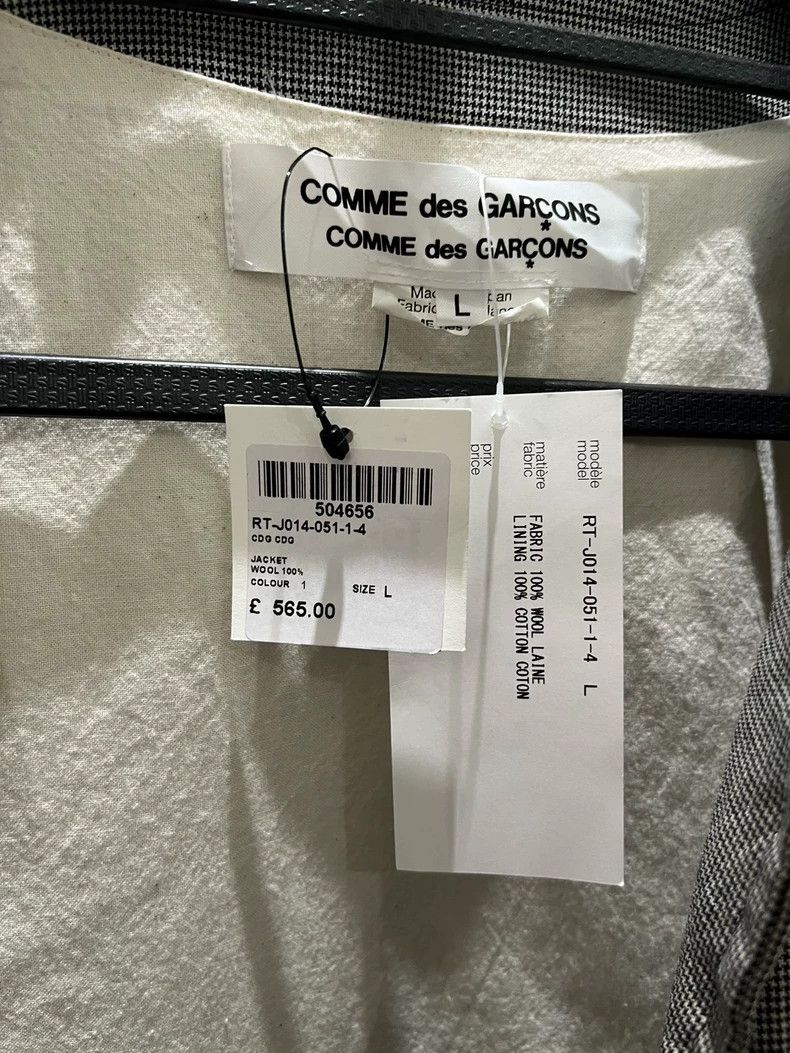 Comme des Garcons Comme des Garcons White houndstooth coat Size L / US 10 / IT 46 - 4 Thumbnail