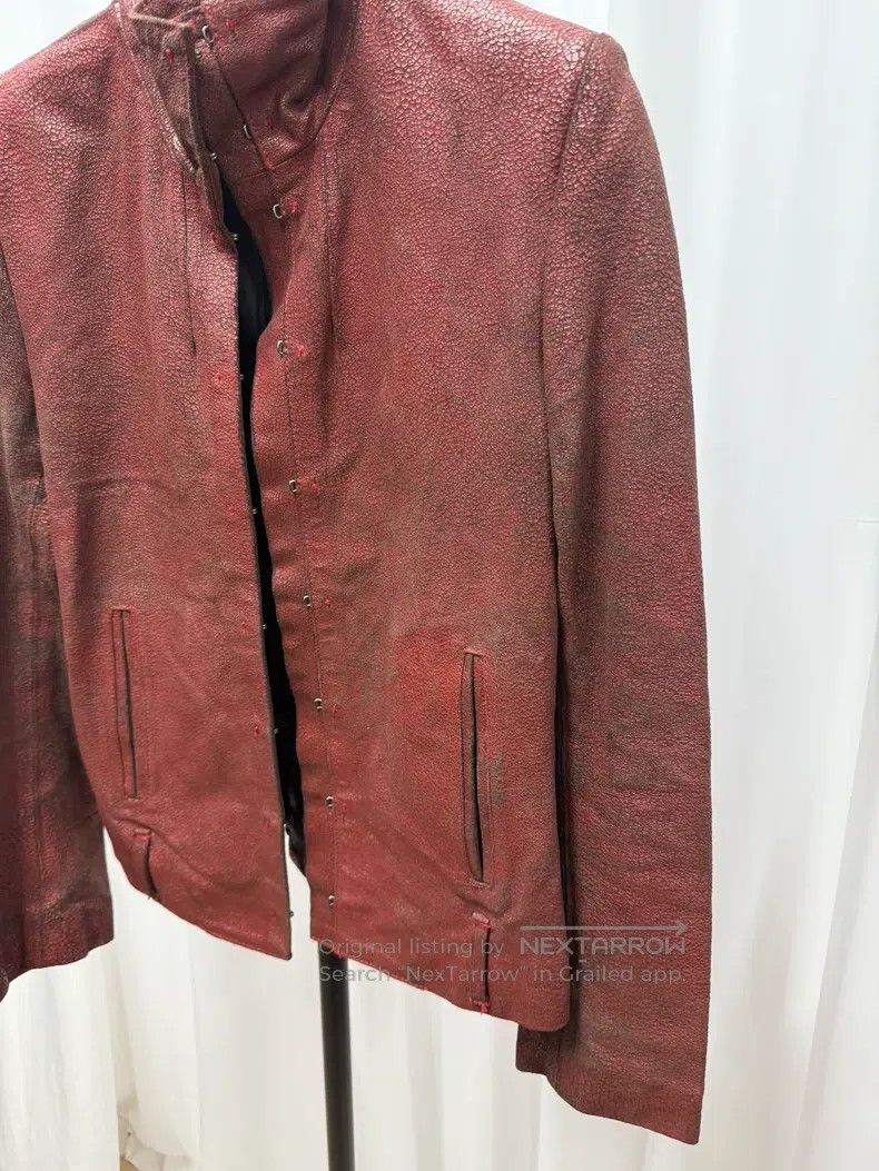 Ann Demeulemeester Ann Demeulemeester Cracked leather collar leather jacket Size XS / US 0-2 / IT 36-38 - 2 Thumbnail