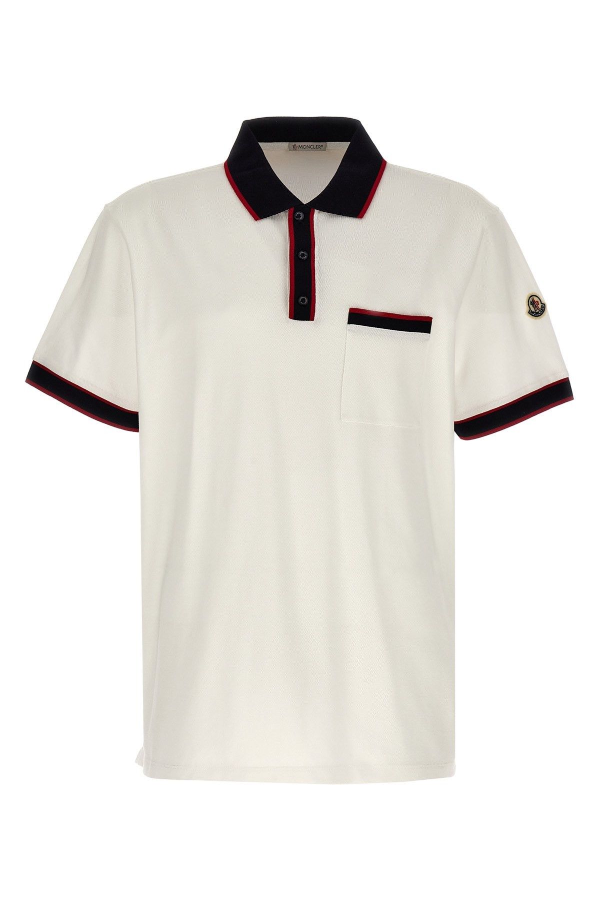 image of Moncler Logo Polo Shirt in White, Men's (Size 2XL)