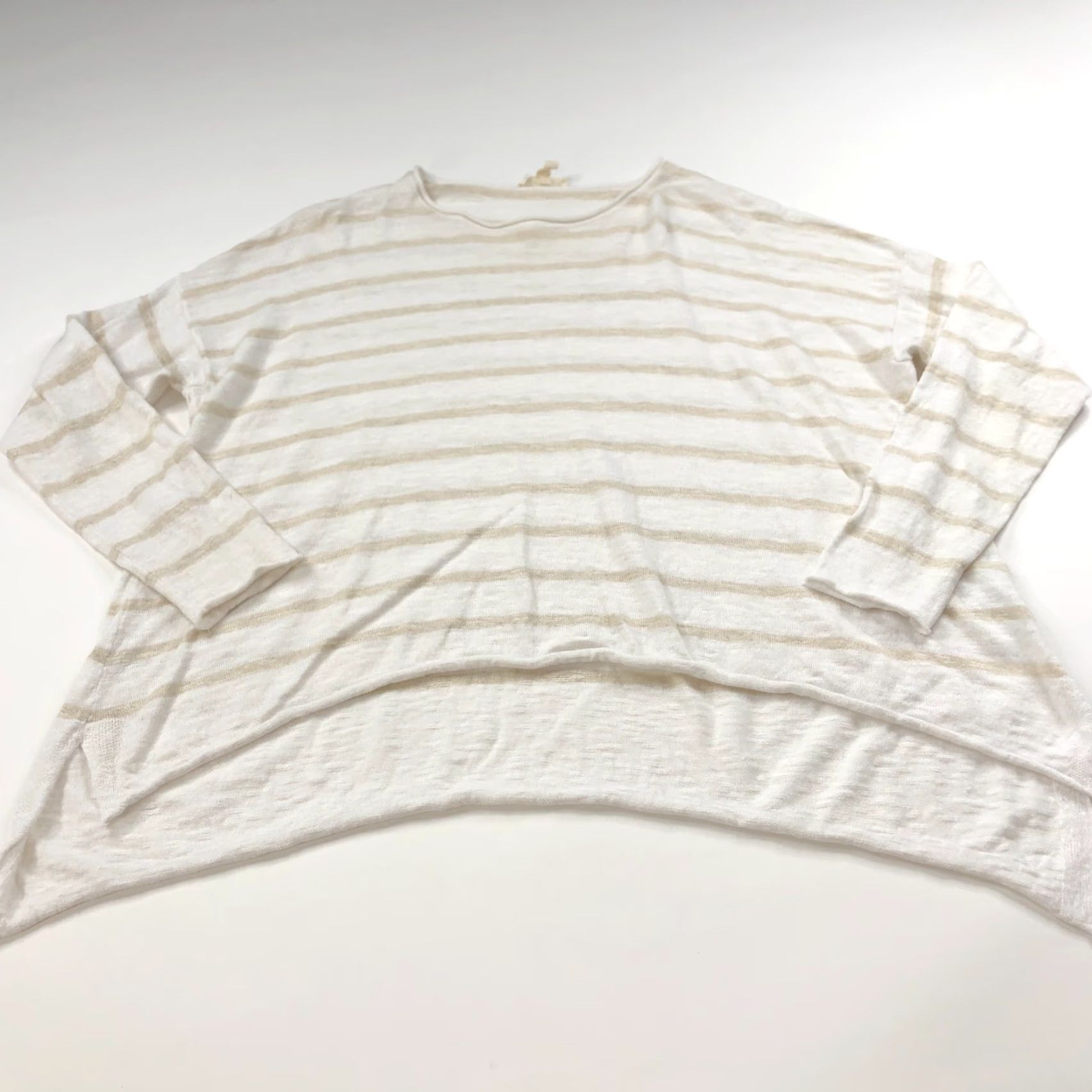 Eileen Fisher Eileen Fisher White Linen Blend Lightweight Boat Neck Pullover Sweater, Medium, Casual Womens, Knit, Classic American Style Size M / US 6-8 / IT 42-44 - 5 Thumbnail