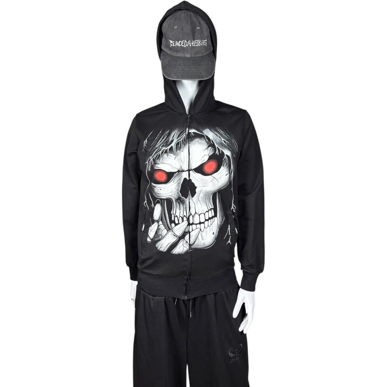 Japanese Brand Affliction-Style Gothic Skull Zip-Up Hoodie Size US S / EU 44-46 / 1 - 1 Thumbnail
