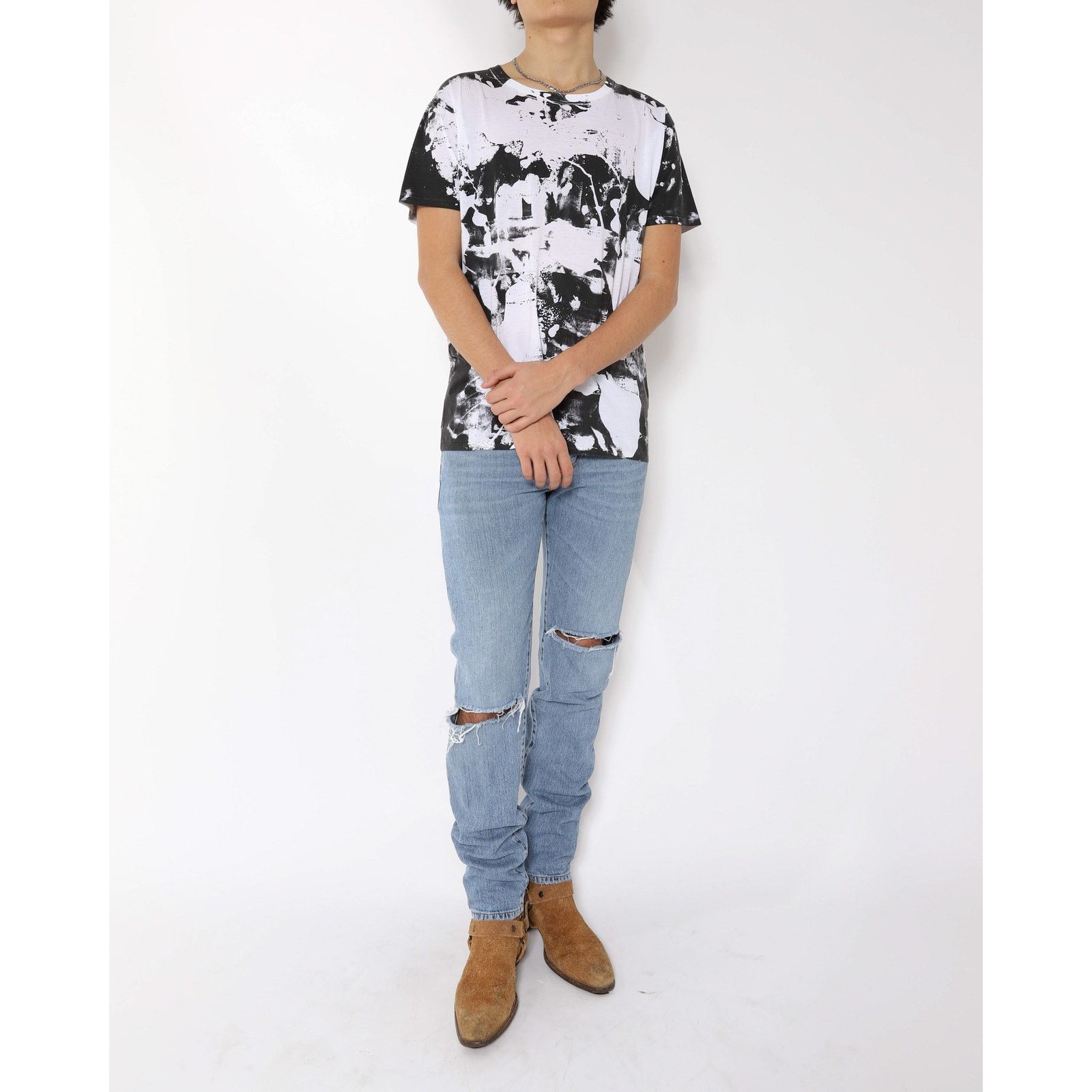Saint Laurent Paris FW13 Tie-Dye Printed Short Sleeve T-Shirt Size US XS / EU 42 / 0 - 5 Thumbnail