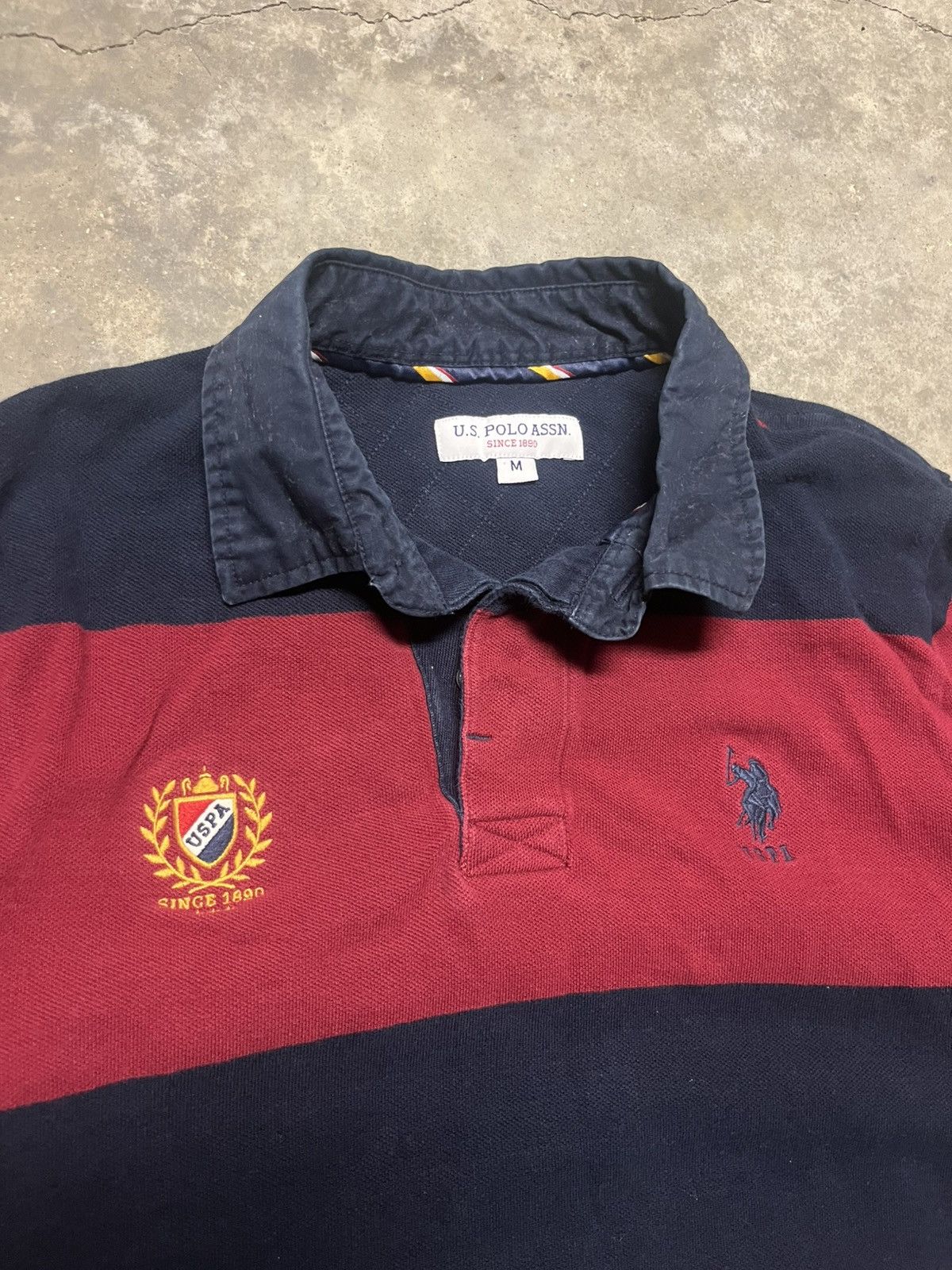 U.S. Polo Assn. U.S Polo Assn. Rugby Polo Shirt Maroon / Navy Blue Size US M / EU 48-50 / 2 - 3 Thumbnail