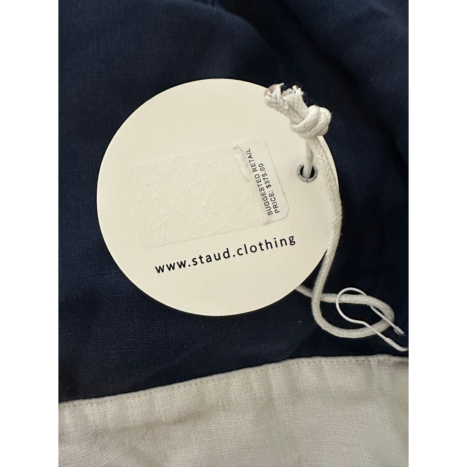 Staud STAUD Sirani Strapless Linen Dress Navy 16 Size XXL / US 16-18 / IT 52-54 - 6 Thumbnail