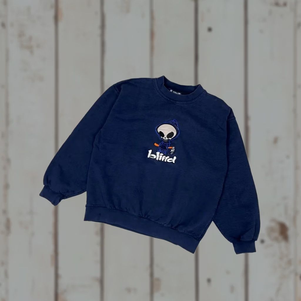 Vintage VINTAGE Blind 90s Skateboard Sweatshirt Logo Men SZ S Blue Sweatshirt Mens 90s Skateboarding Size US S / EU 44-46 / 1 - 1 Thumbnail