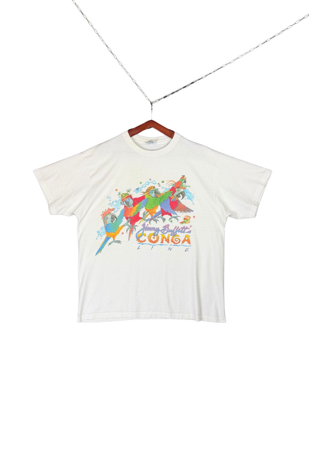 Vintage 1990s Jimmy Buffett Margaritaville Key West Conga Line Tee Size US XXL / EU 58 / 5 - 2 Thumbnail