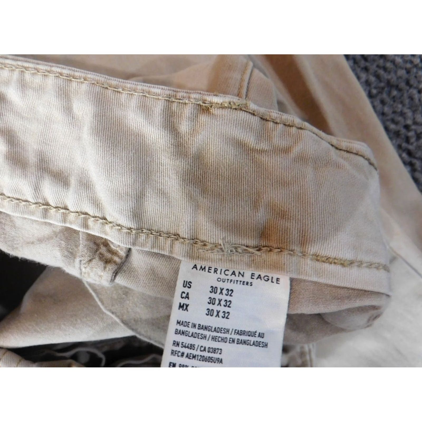American Eagle Outfitters American Eagle Outfitters Pants 30x28 Beige Regular Straight Chino Cotton Flat Front Canvas Zipper Mens Regular 30 Inseam 28 Size US 30 / EU 46 - 3 Thumbnail
