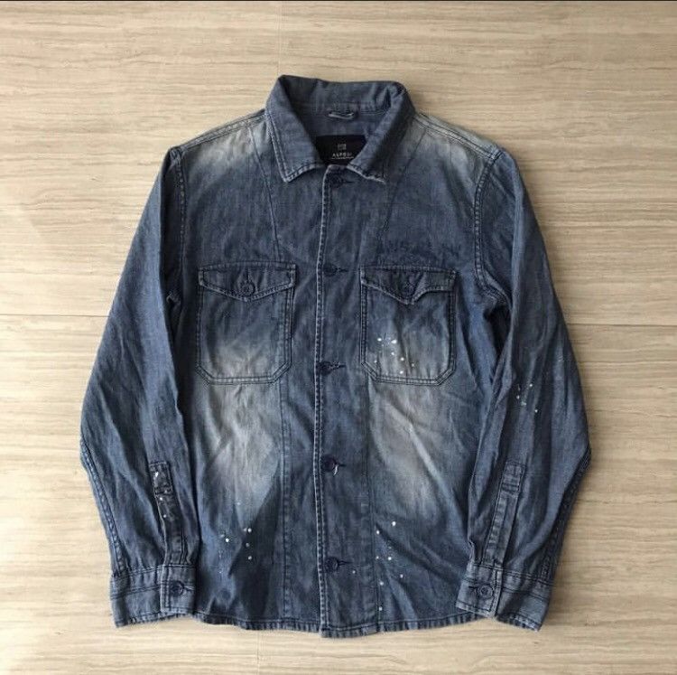 Aspesi Aspesi Spallater Herringbone Shirt Size US M / EU 48-50 / 2 - 1 Thumbnail