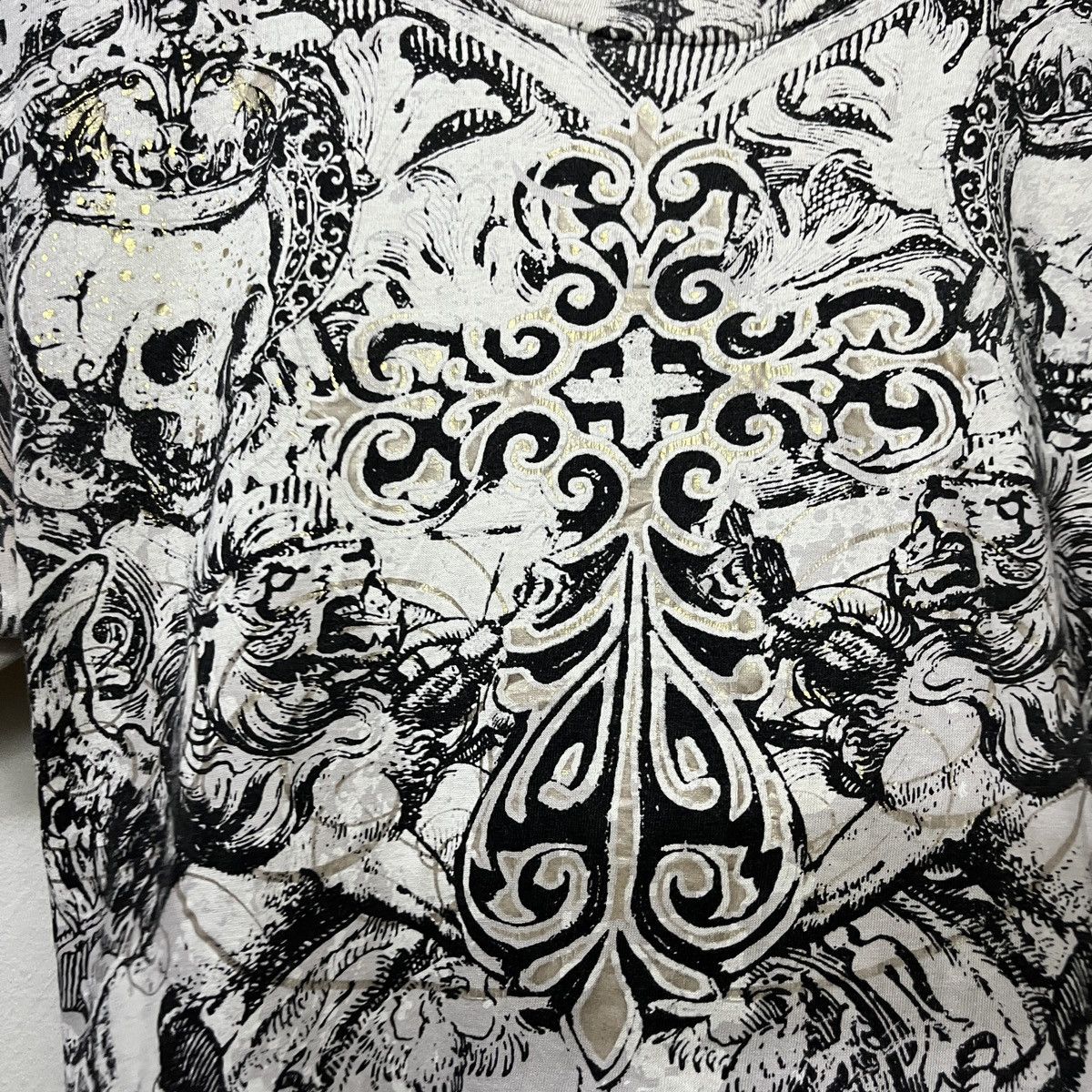 Triple 5 Soul Vintage Skull Y2k Fullprint T Shirt Size US S / EU 44-46 / 1 - 2 Thumbnail