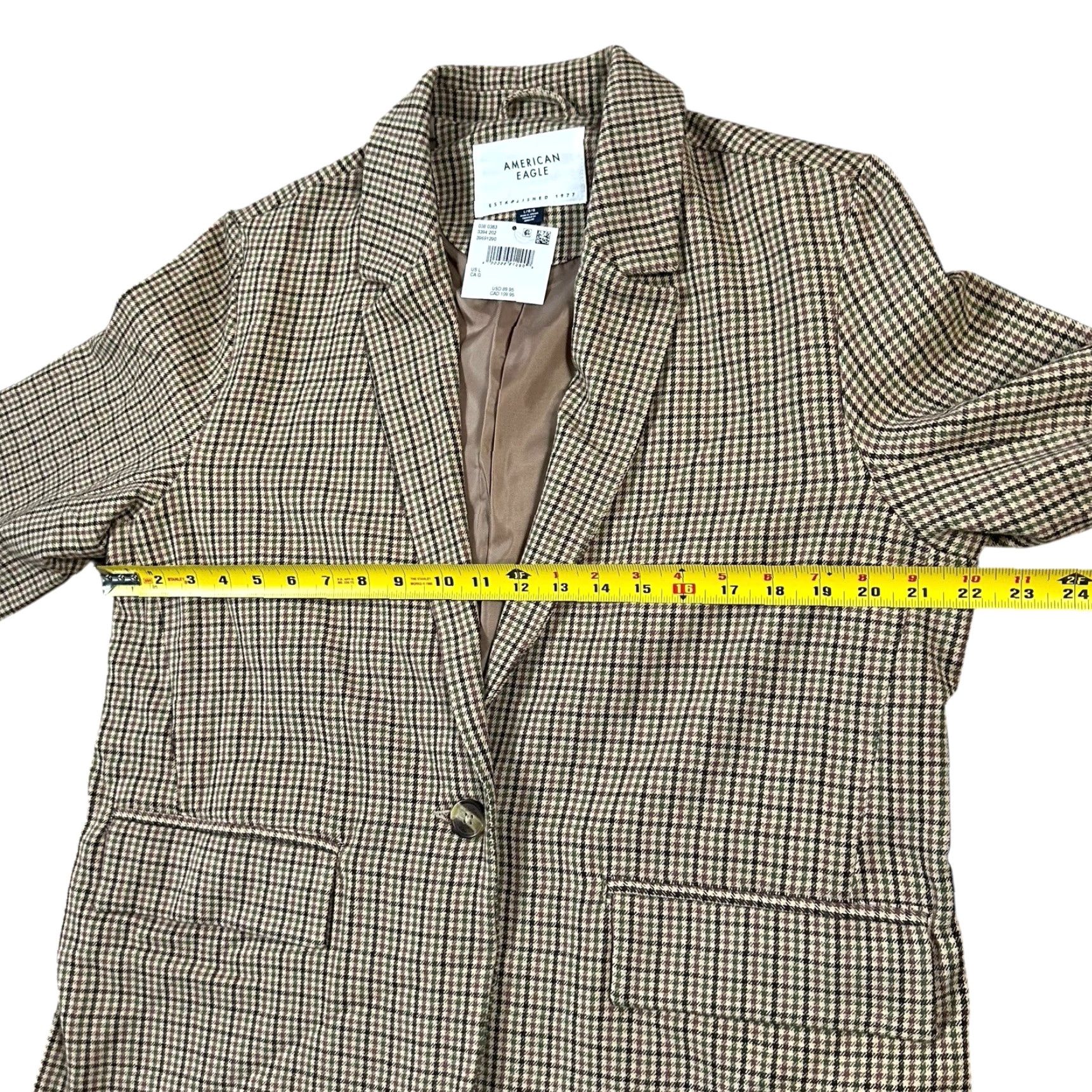 American Eagle Outfitters VINTAGE American Eagle Outfitters Plaid One Button Boyfriend Blazer Shirt Women XL? Size L / US 10 / IT 46 - 7 Thumbnail