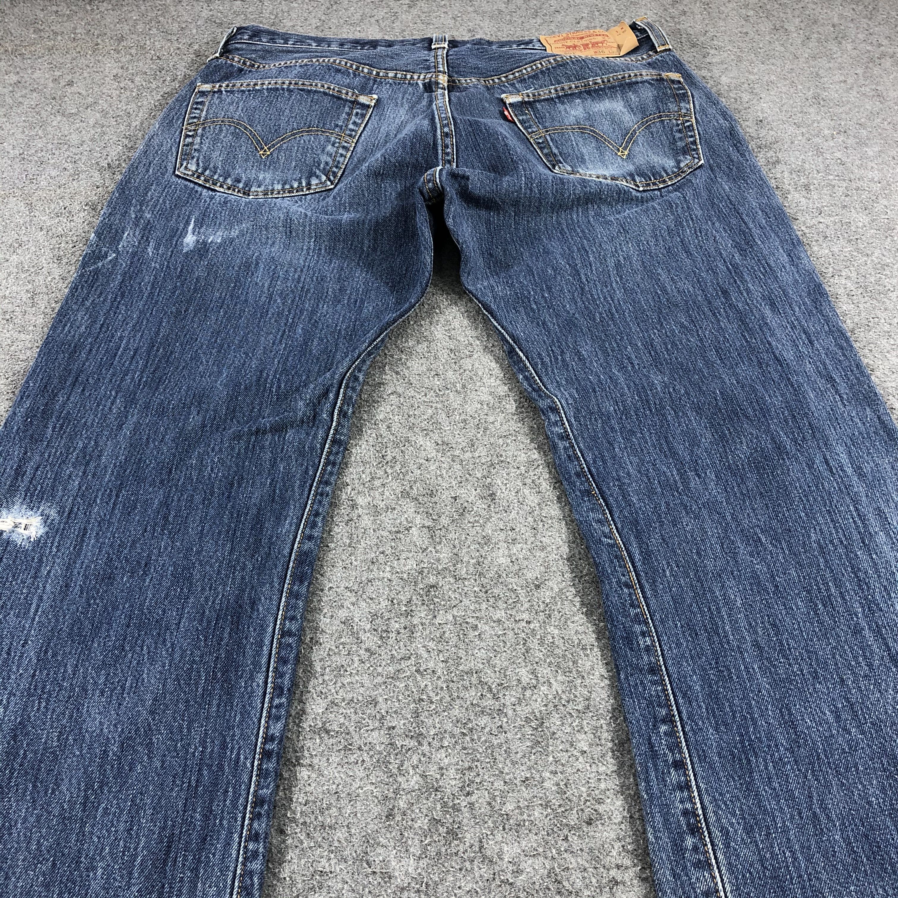 Levi's Vintage Levis 501 Jeans Distresssed Denim KJ343 Size US 35 - 4 Thumbnail