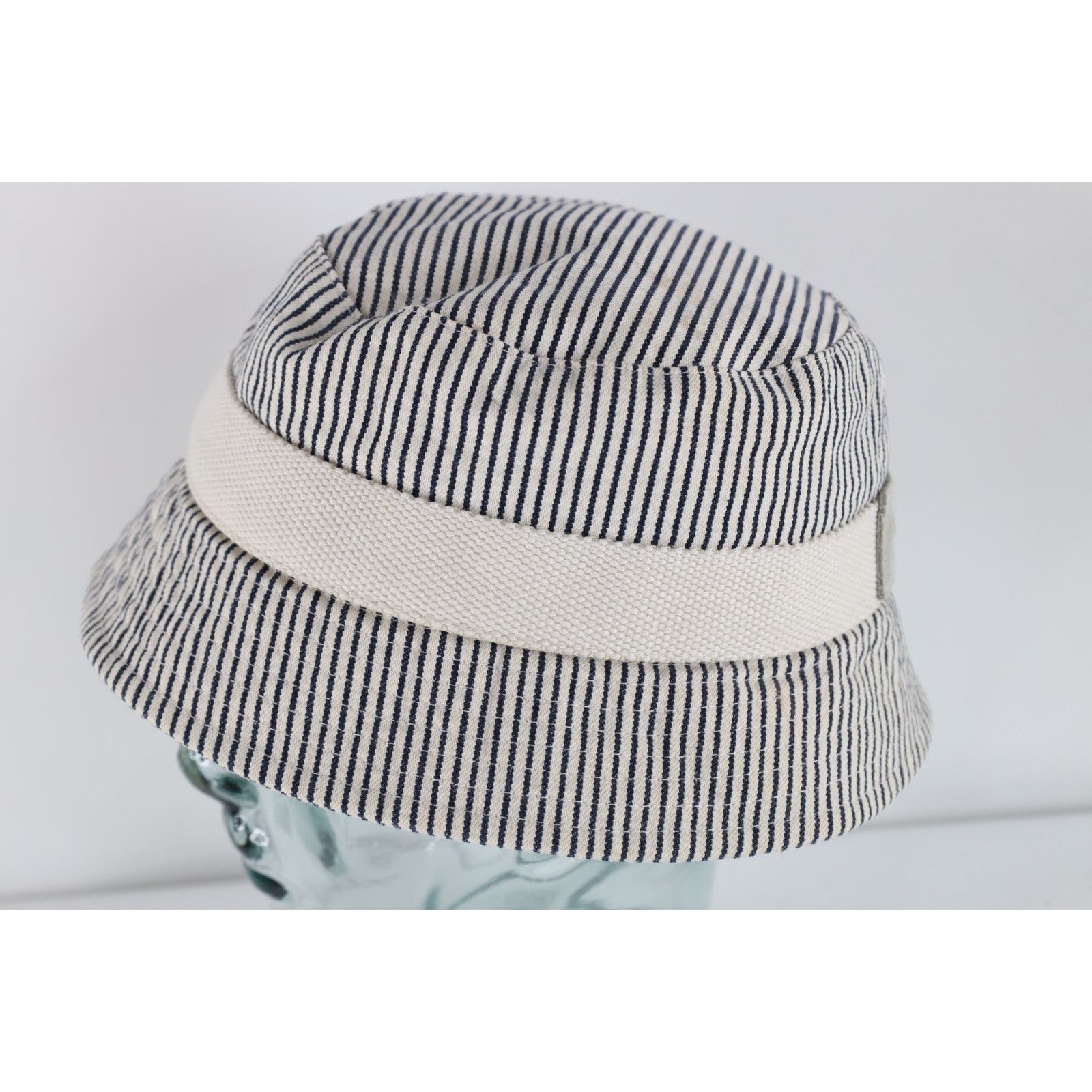 Gap Vintage Gap Suede Trim Hickory Striped Canvas Bucket Hat Size ONE SIZE - 2 Thumbnail