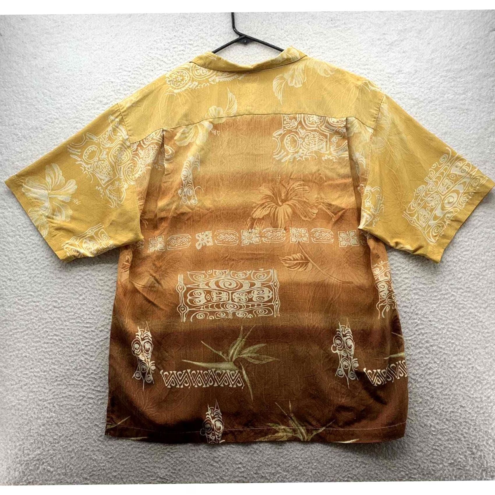 Tommy Bahama Tommy Bahama Shirt Mens XL Hawaiian Silk Tiki Floral Ombre Dad Orange Size US XL / EU 56 / 4 - 5 Thumbnail
