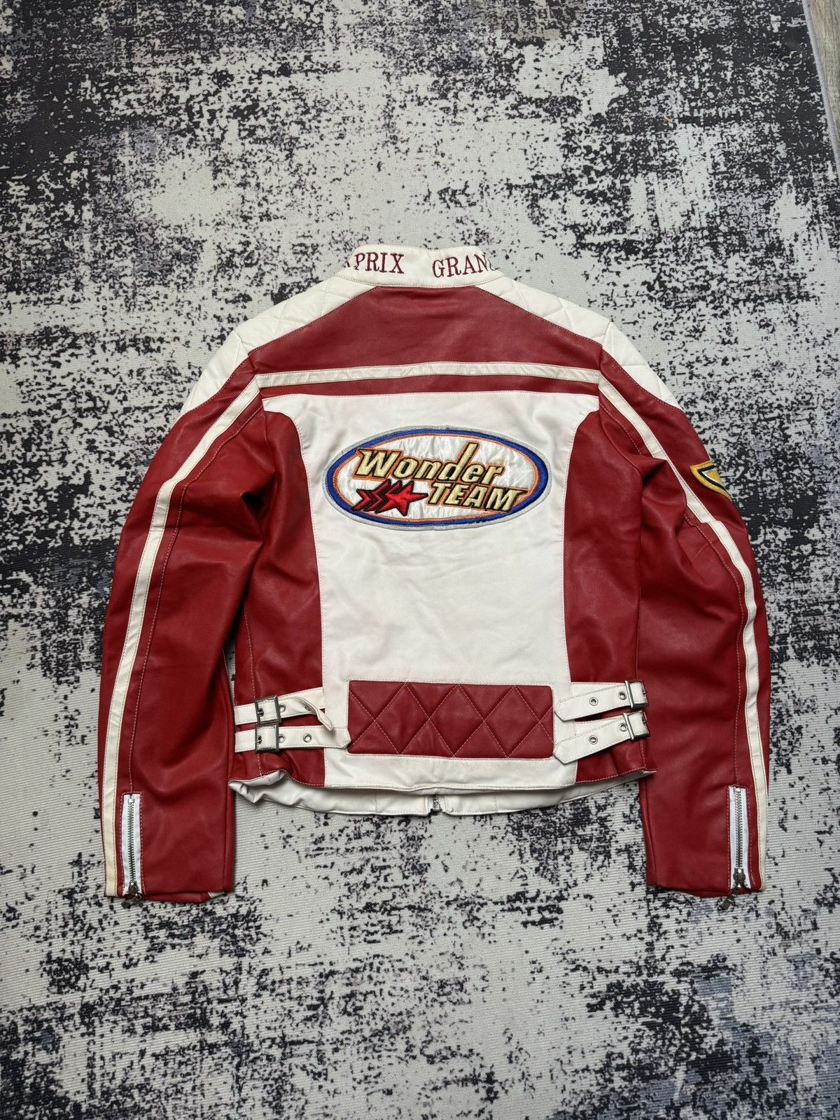 Vintage Vintage leather Racing Jacket Fortunate red white Womens S Size US S / EU 44-46 / 1 - 5 Thumbnail