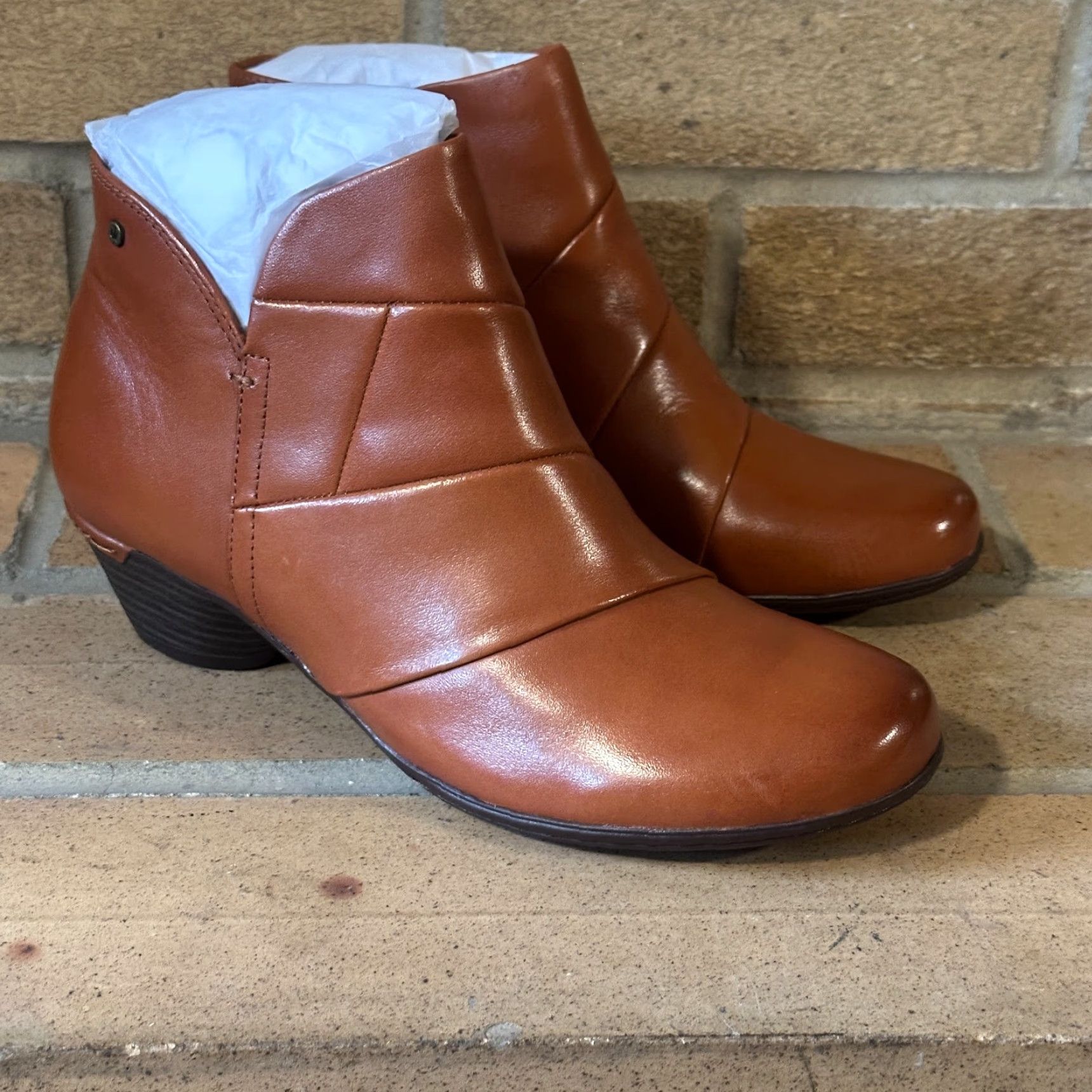 Vintage Cobb Hill Laurel Bootie Womens 7.5 Brown Leather Memory Foam Boot Shoe Size US 8 / IT 38 - 5 Thumbnail