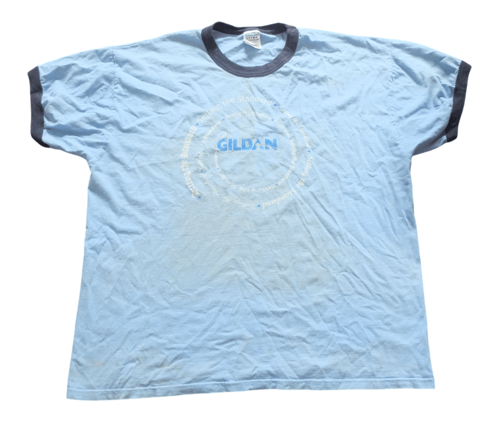 Gildan Vintage Gildan Ringer Tee Blue Graphic Size US XL / EU 56 / 4 - 1 Thumbnail