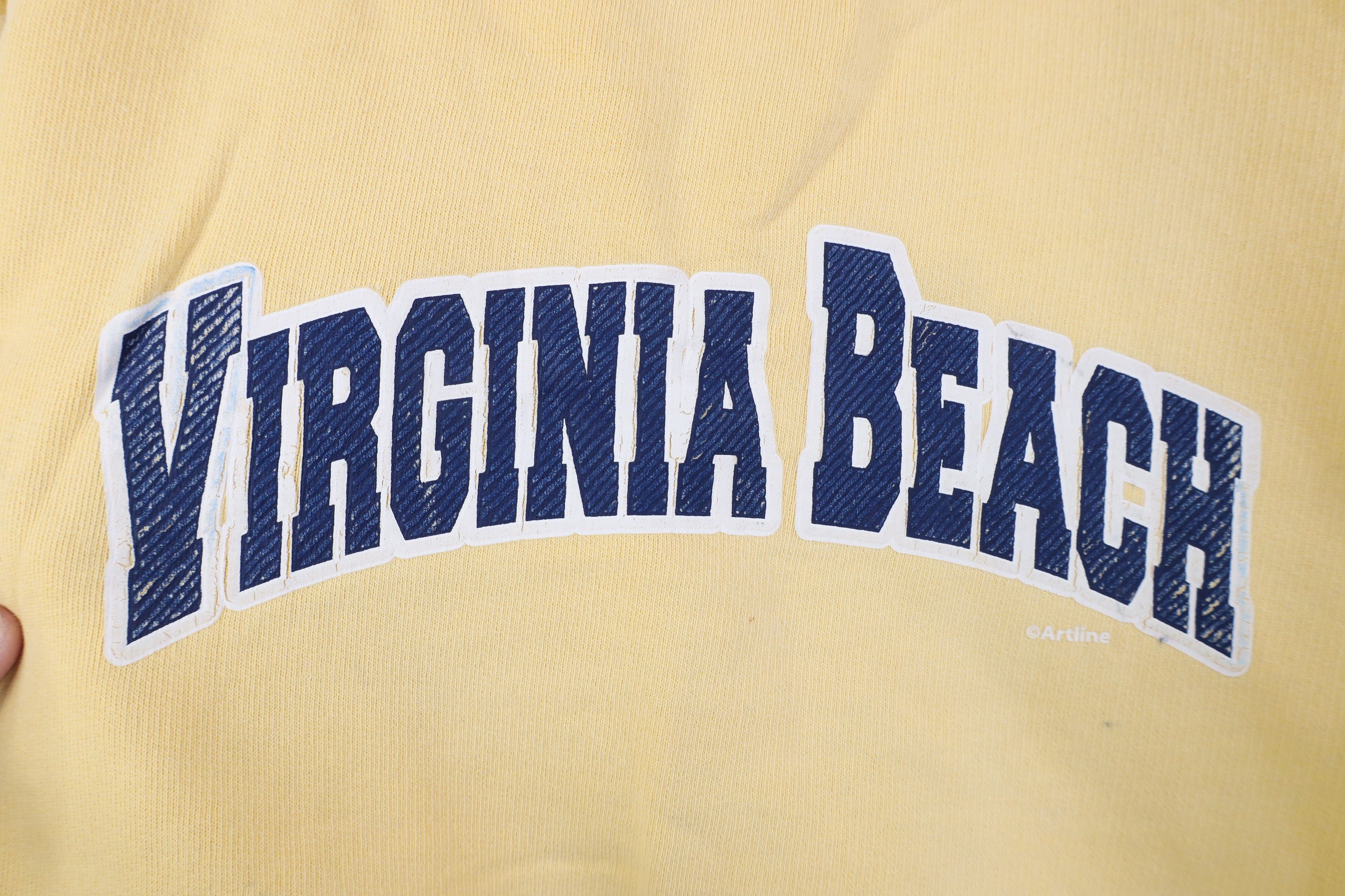 Vintage Vintage 90s Streetwear Pigment Dye Virginia Beach Sweatshirt Size L / US 10 / IT 46 - 4 Thumbnail