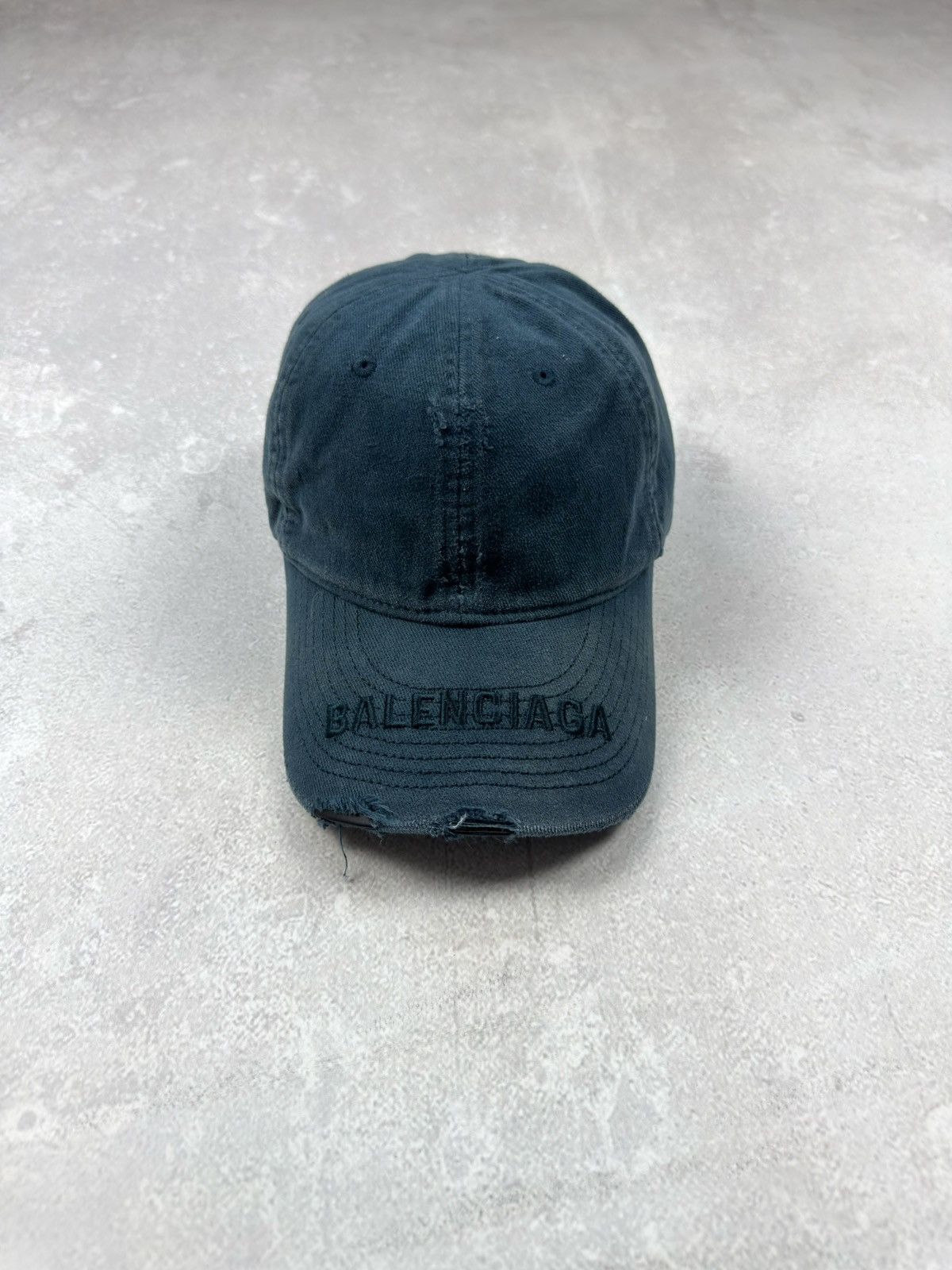 Balenciaga Balenciaga Logo Visor Distressed Blue Cap Y2k Size ONE SIZE - 1 Thumbnail