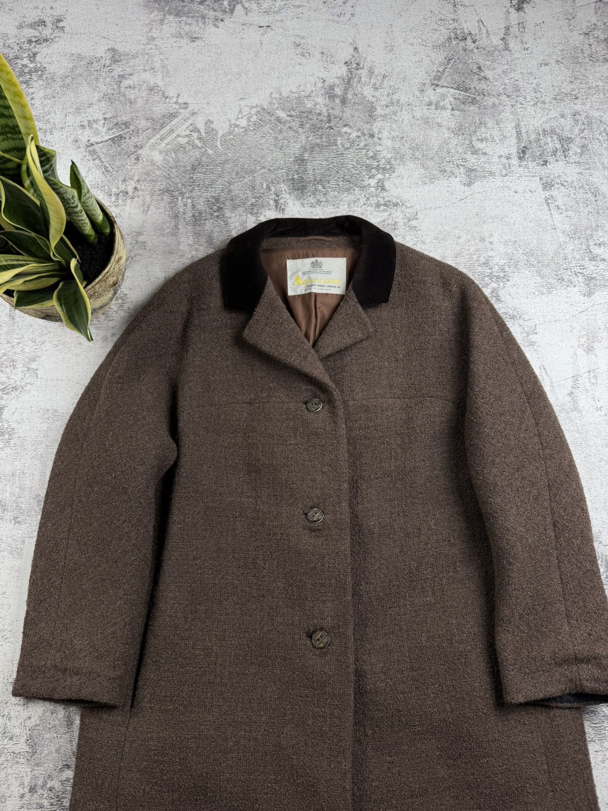 Aquascutum Aquascutum 90s Vintage UK 18 Tweed Brown England Wool Button Trench Trench Coat Size XL / US 12-14 / IT 48-50 - 4 Thumbnail