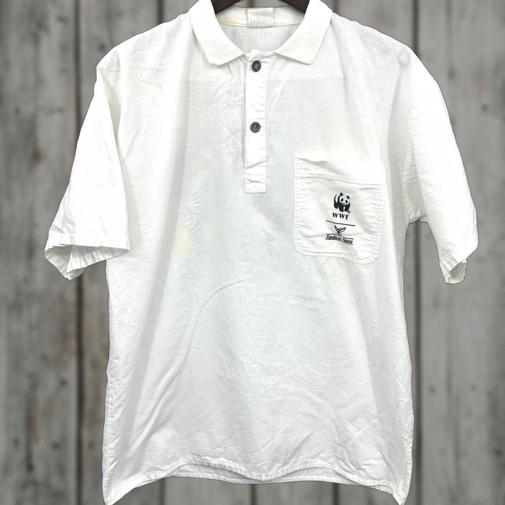 Vintage VINTAGE Peer Galapagos Turtles Cotton Collar Shirt Men L White 90s Wildlife Animal Nature Retro Size US L / EU 52-54 / 3 - 1 Thumbnail
