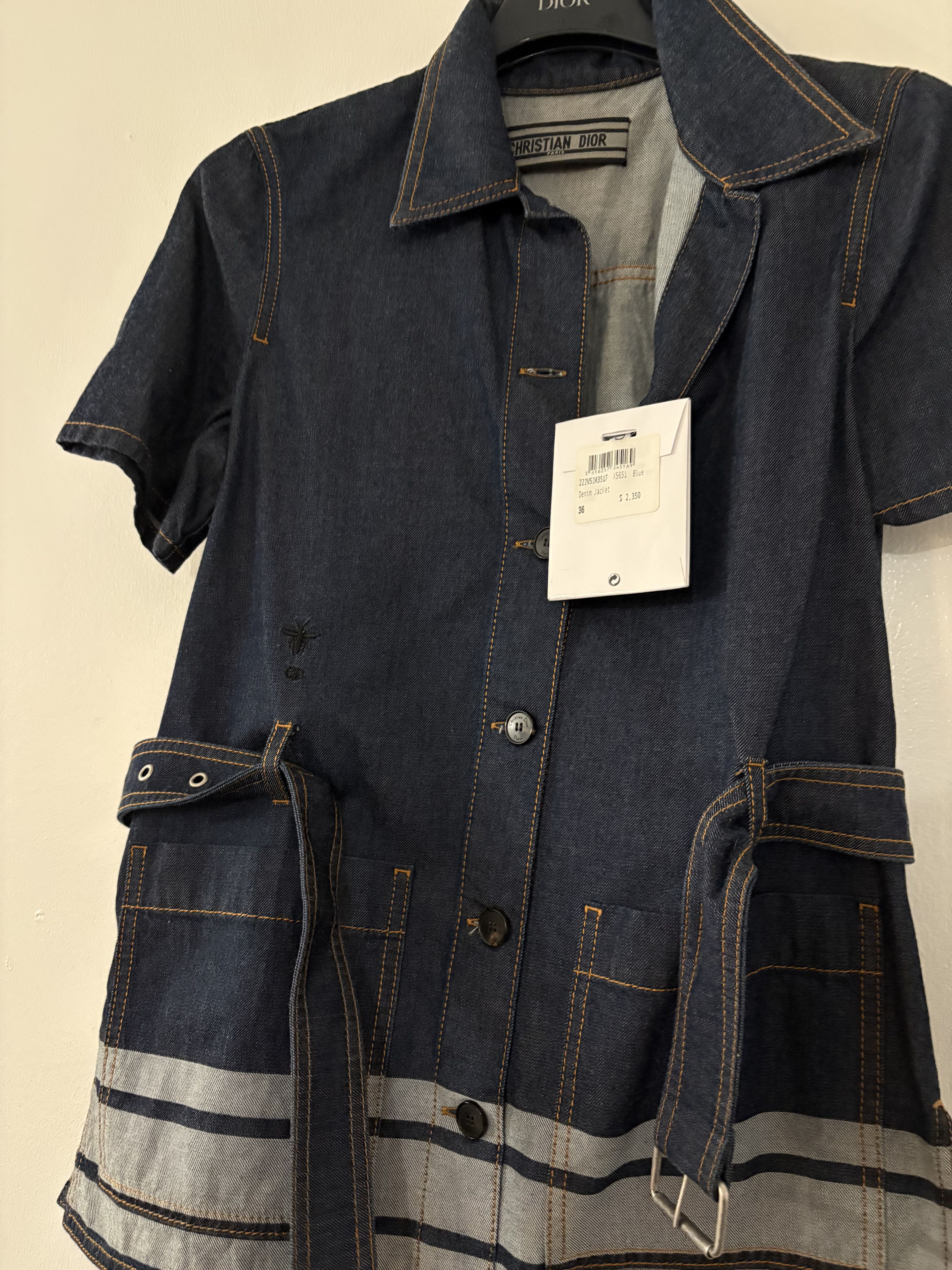 Dior Dior Blue Denim Couture Belted Shirt SZ 4 NWT MSRP $2350 Size XS / US 0-2 / IT 36-38 - 5 Thumbnail