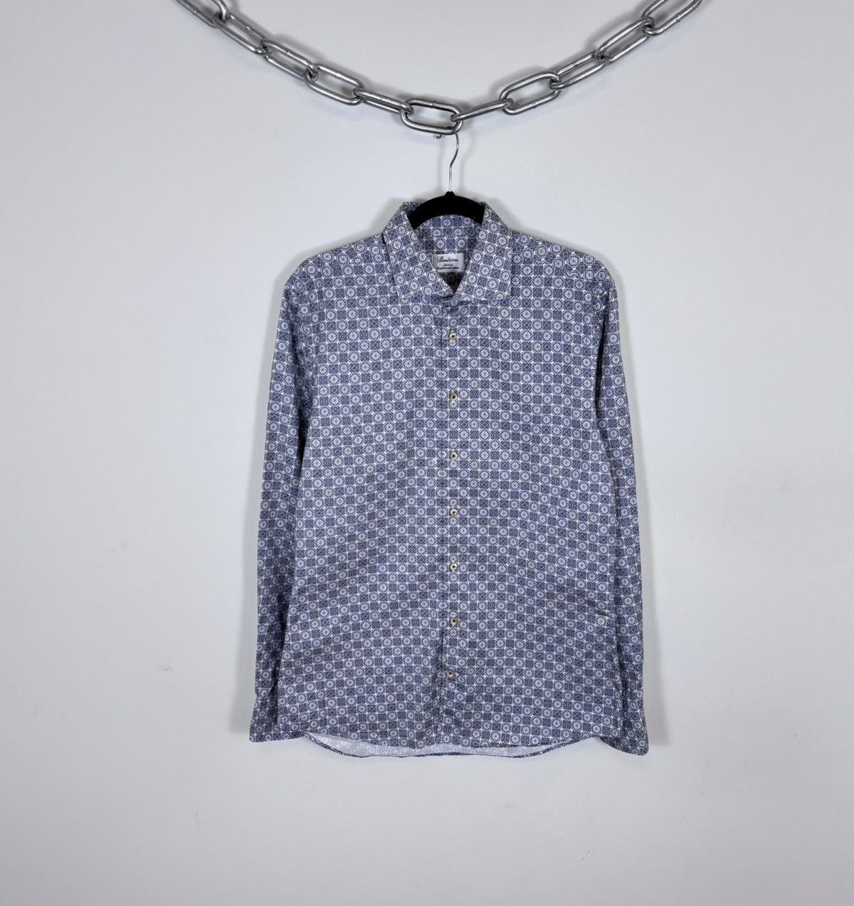 Strenstroms Stenstroms Men’s Slimline Twofold Cotton Button Up Shirt Size US M / EU 48-50 / 2 - 1 Thumbnail