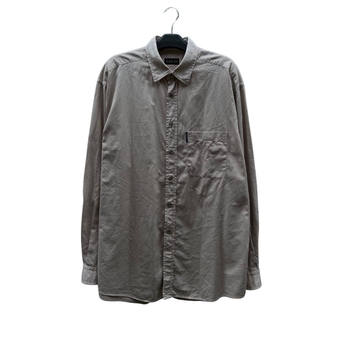 Gucci × Vintage Vintage Gucci Shirts Silver Button up Size US L / EU 52-54 / 3 - 1 Thumbnail