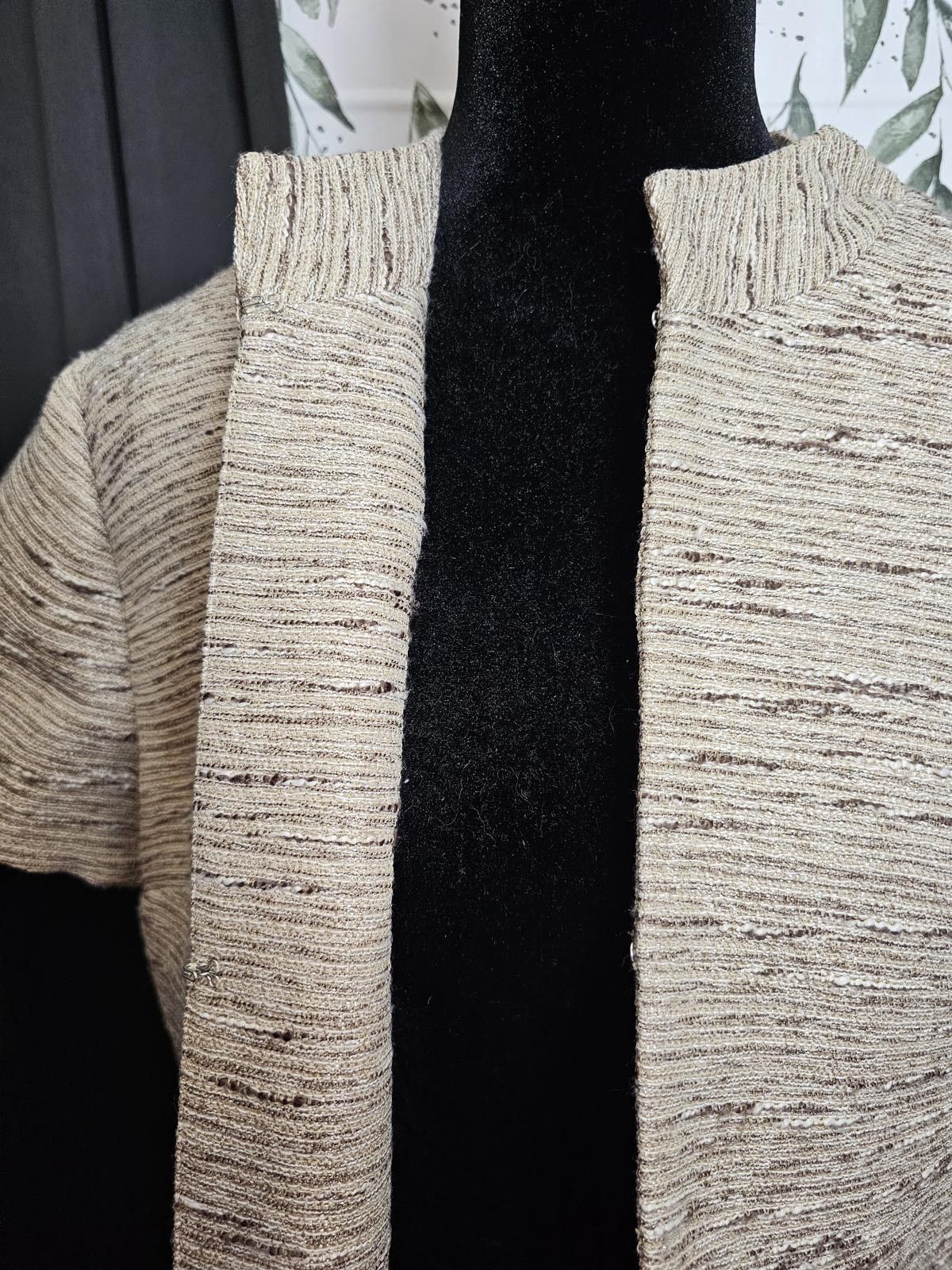 Other Womens Beige Textured Short Sleeve Jacket Size M / US 6-8 / IT 42-44 - 2 Thumbnail