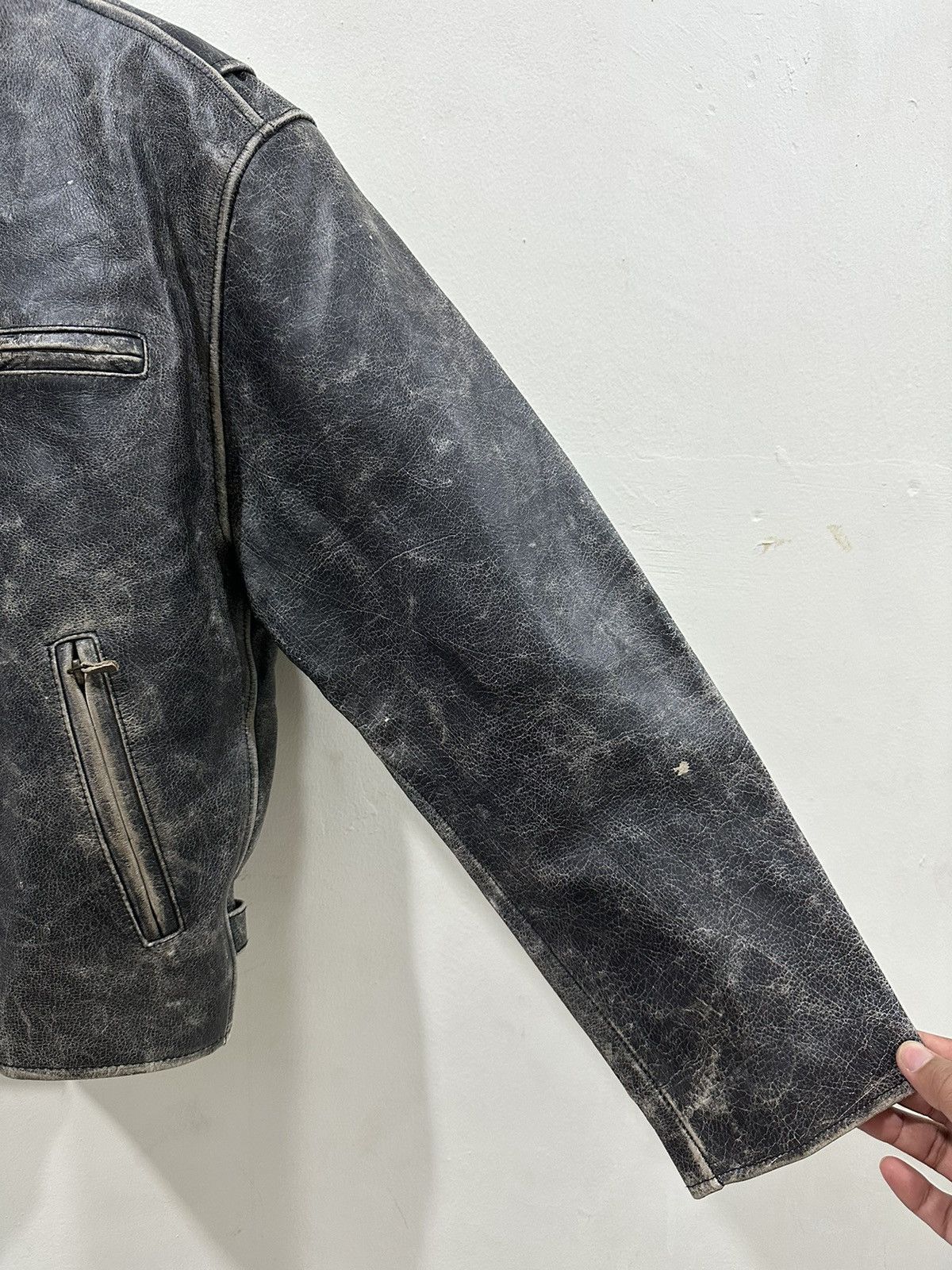 Japanese Brand VTG Genuine Leather Motorcycles Distress Jacket Size US L / EU 52-54 / 3 - 5 Thumbnail