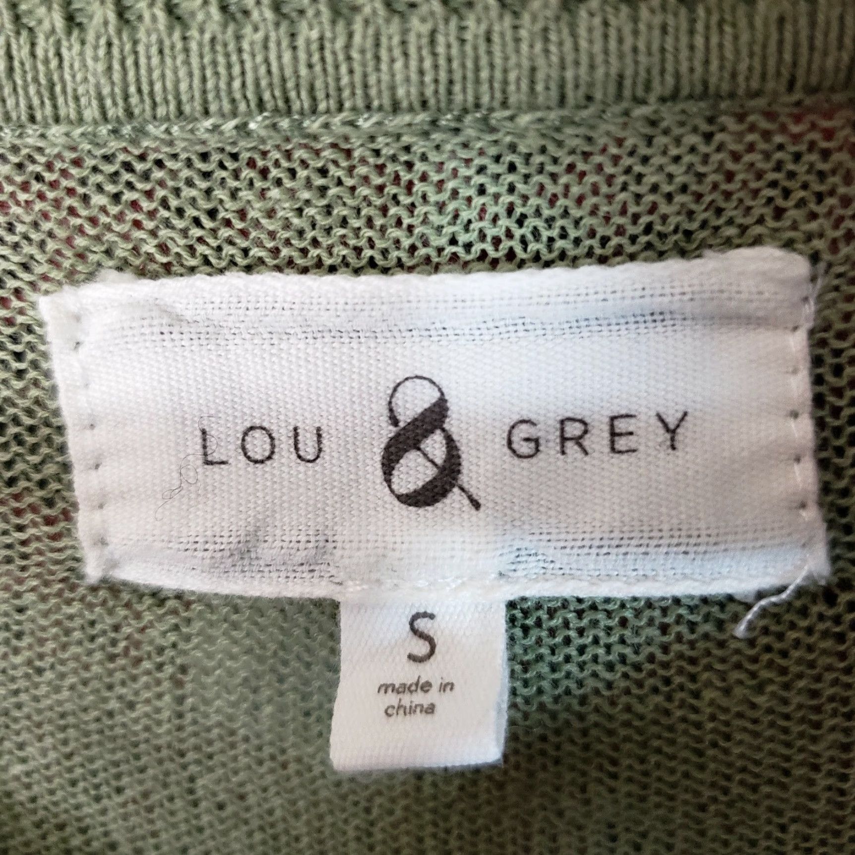 Lou & Grey Lou & Grey Womens Knit Top Striped Long Sleeve V-Neck Linen Blend Sz S Green White Shirt Blouse Size S / US 4 / IT 40 - 6 Thumbnail