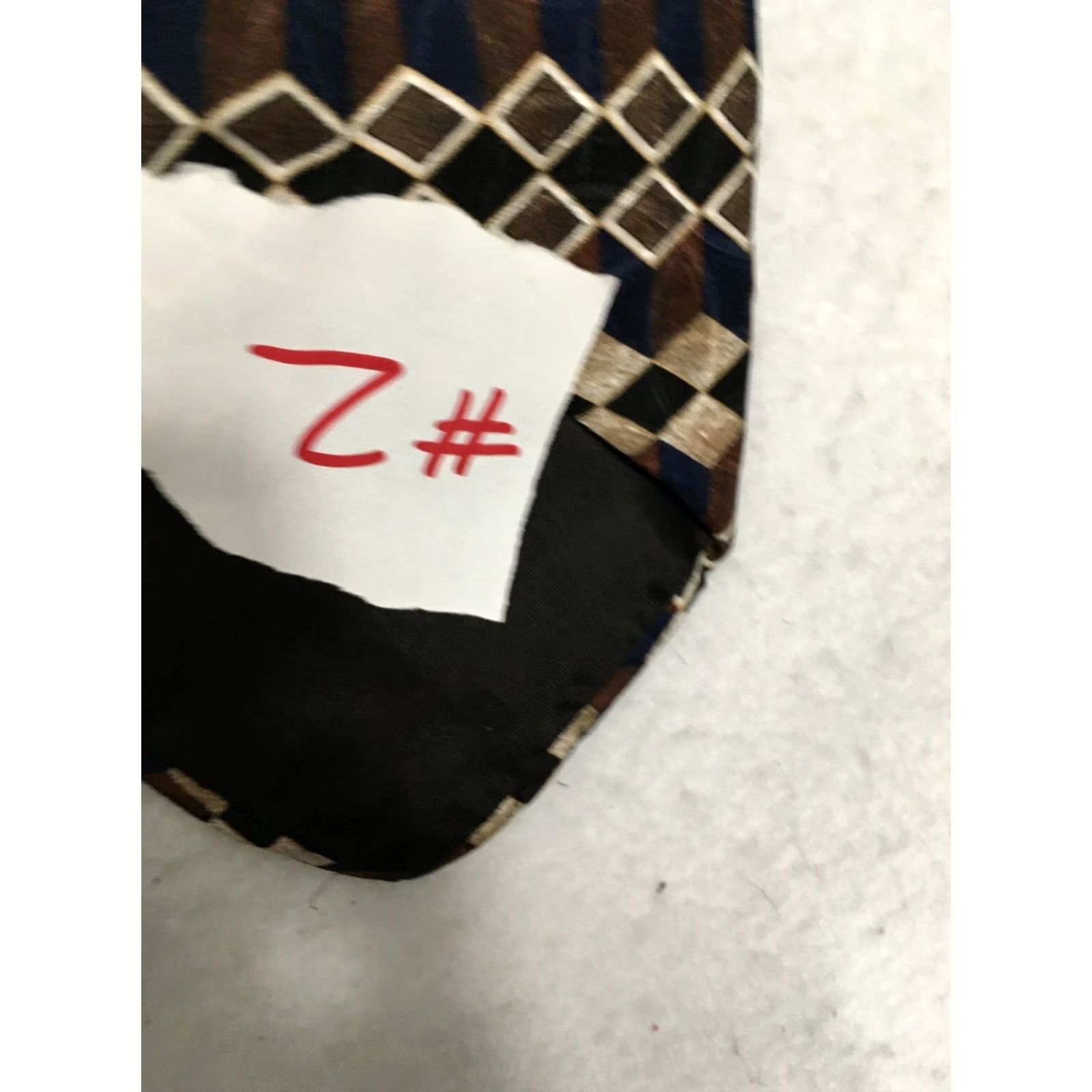 Geoffrey Beene Geoffrey Beene Geometric Diamond Pattern Classic Silk Tie Blue Brown - Men, Tie, 57"-60" (Classic) Silk Size ONE SIZE - 7 Thumbnail