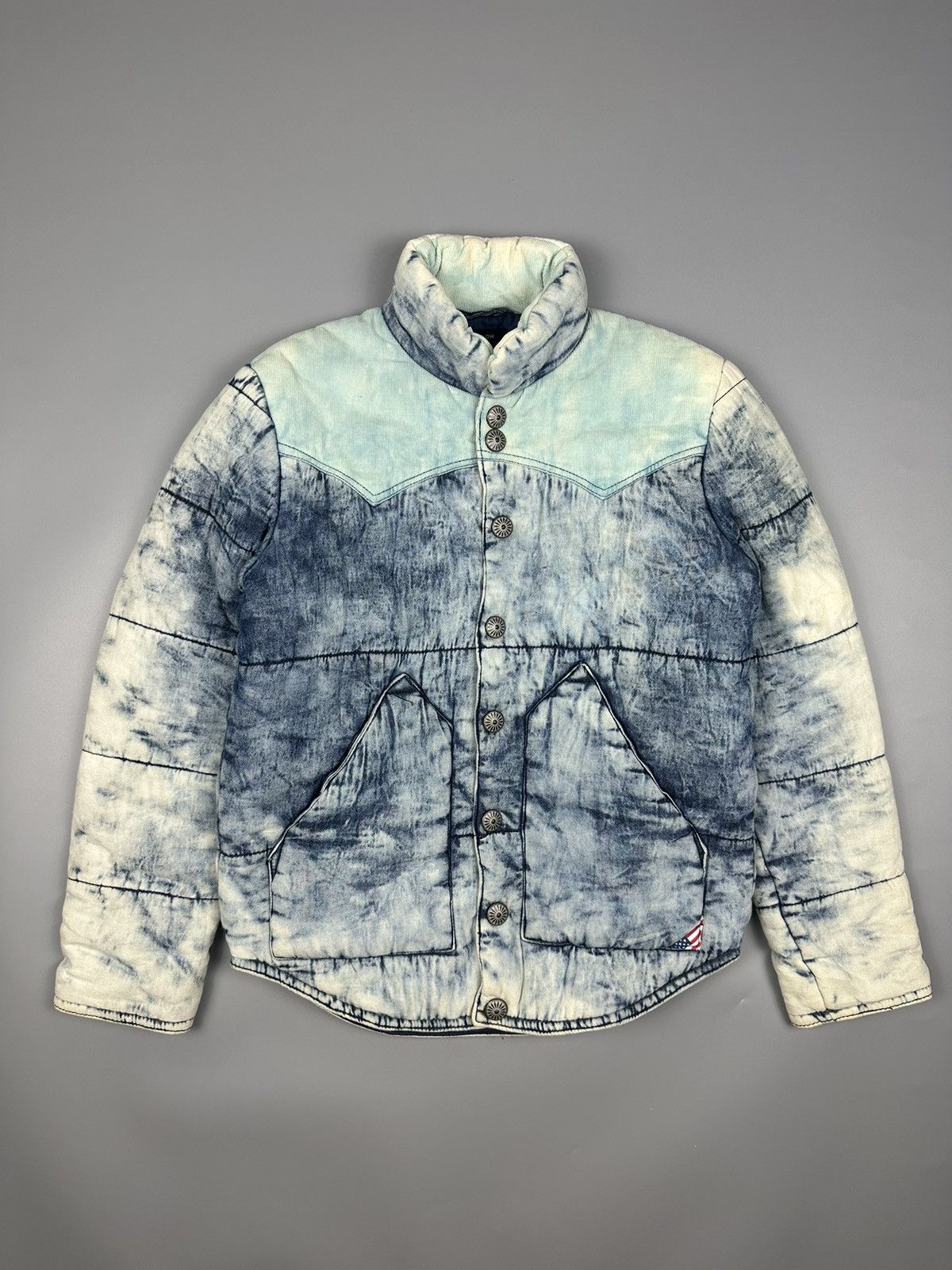 14th Addiction × If Six Was Nine Full Glow Blue Washed Puffer Jacket Size US M / EU 48-50 / 2 - 1 Thumbnail