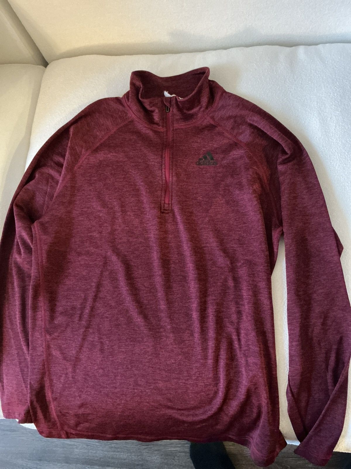 Adidas Mens dark red Adidas athletic Quarter Zip Large Size US L / EU 52-54 / 3 - 1 Preview