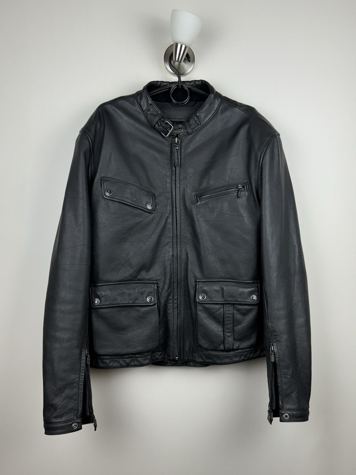 Belstaff Leather bomber jacket Belstaff original casual biker item Size US XL / EU 56 / 4 - 2 Thumbnail