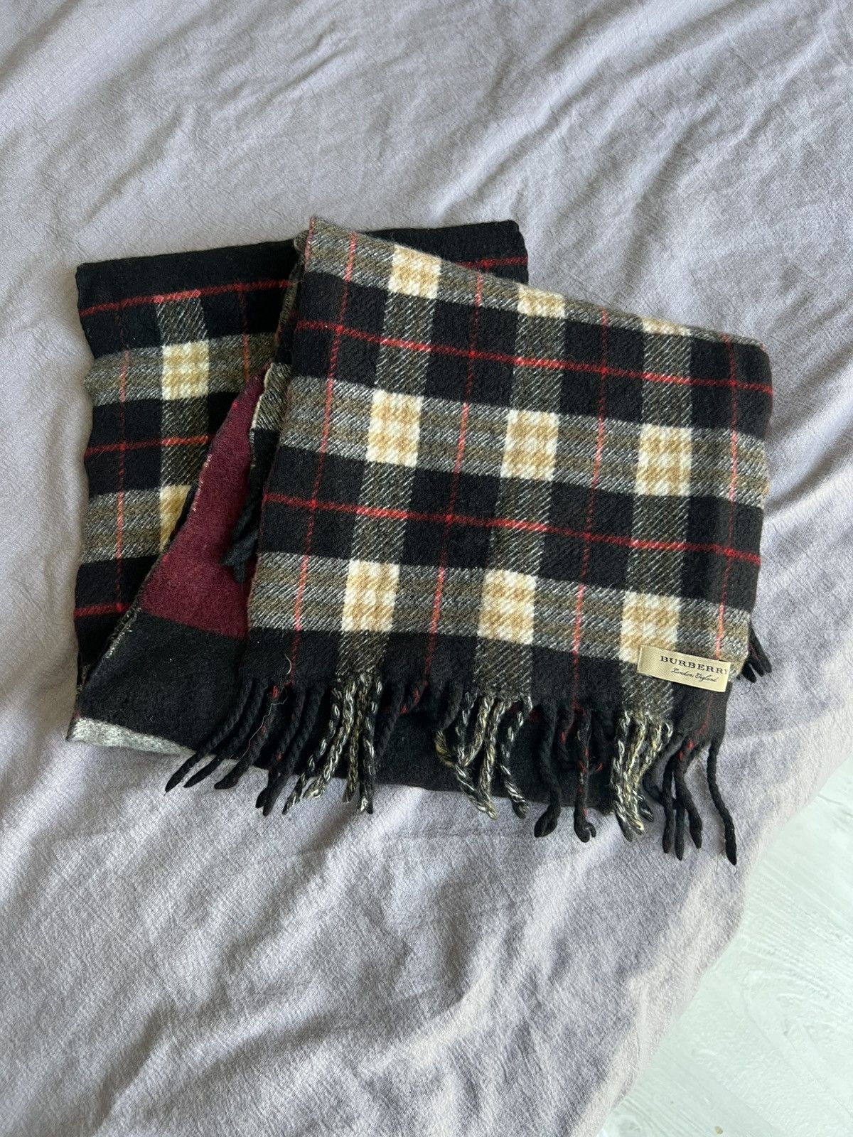 Burberry Vintage Burberry Black Nova Check Cashmere Scarf Size ONE SIZE - 5 Thumbnail