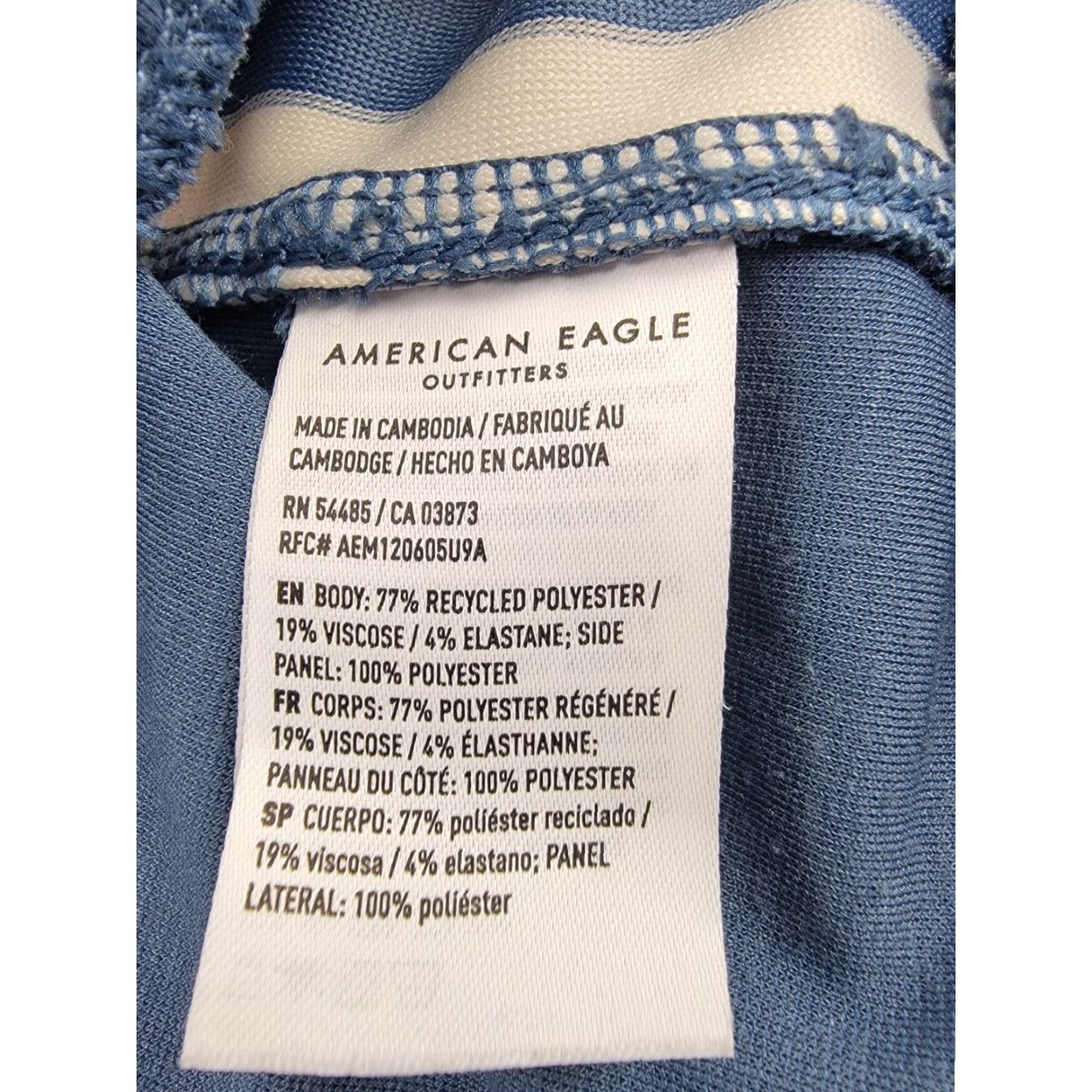 American Eagle Outfitters American Eagle Shorts Womens Medium Blue White Stripe Drawstring Waist Sweatshort Size 32" / US 10 / IT 46 - 3 Thumbnail