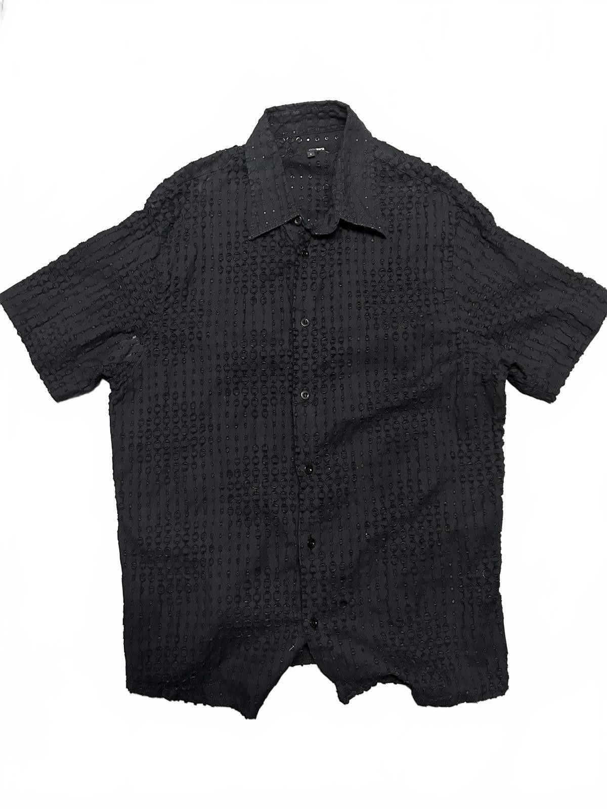 Designer Stylish Black Textured Button-Up Shirt Size US S / EU 44-46 / 1 - 2 Thumbnail
