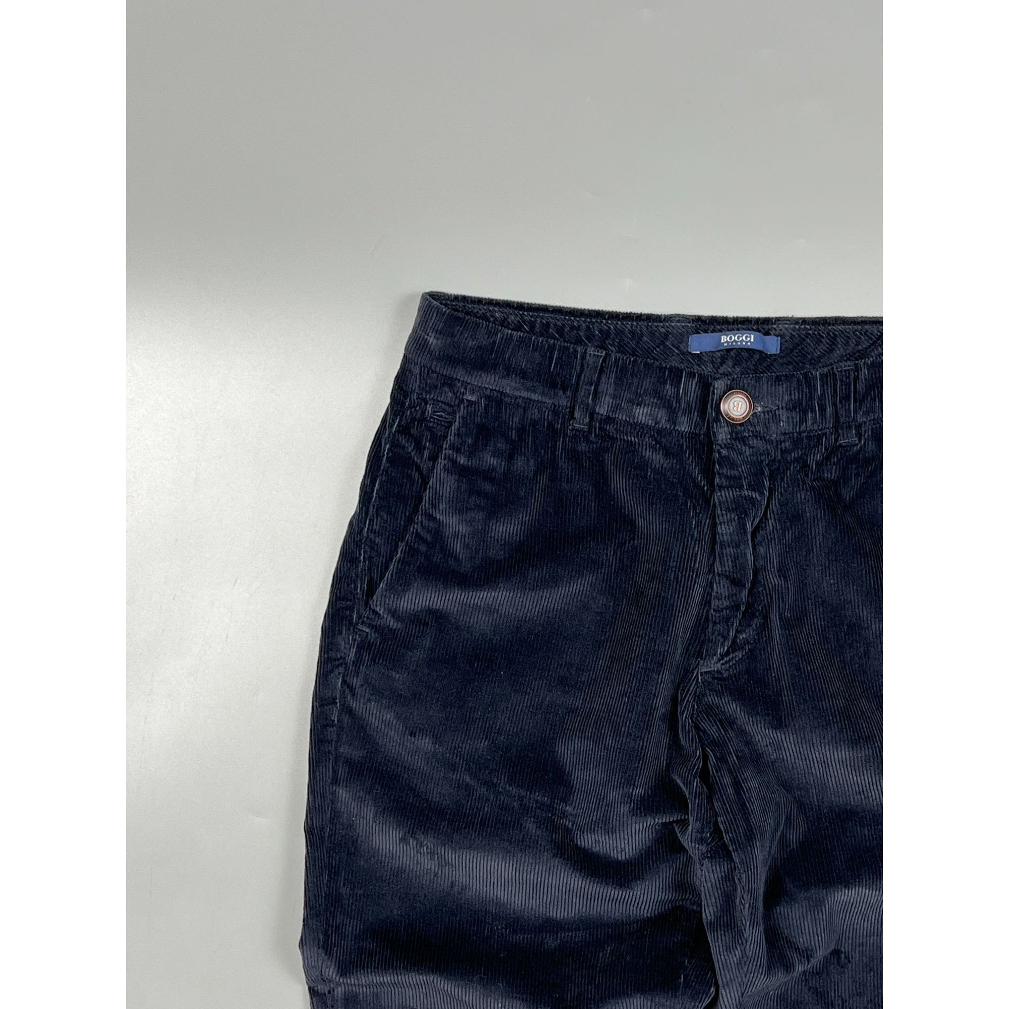 Boggi Boggi Milano Navy Blue Corduroy Pants (Y0171) Size US 30 / EU 46 - 3 Thumbnail