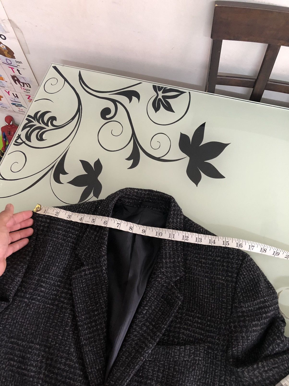 Japanese Brand Vtg Uniqlo Tweed Gingham Dark Grey Single Breasted Blazer Size US L / EU 52-54 / 3 - 18 Thumbnail