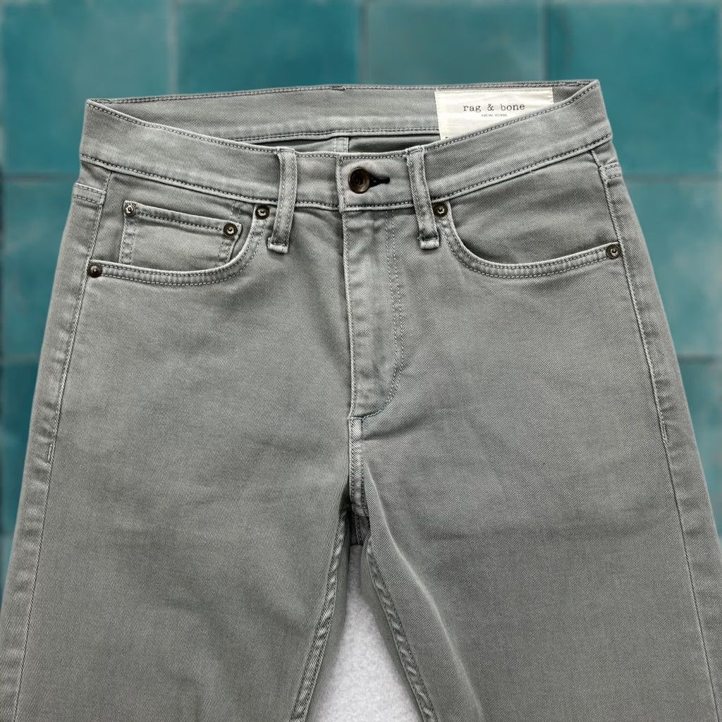 Rag & Bone rag & bone Jeans Mens 28x32 Slim Orca Grey Stretch Denim Skinny Preppy Leather Belt Pockets Zip Fly Size US 28 / EU 44 - 1 Thumbnail