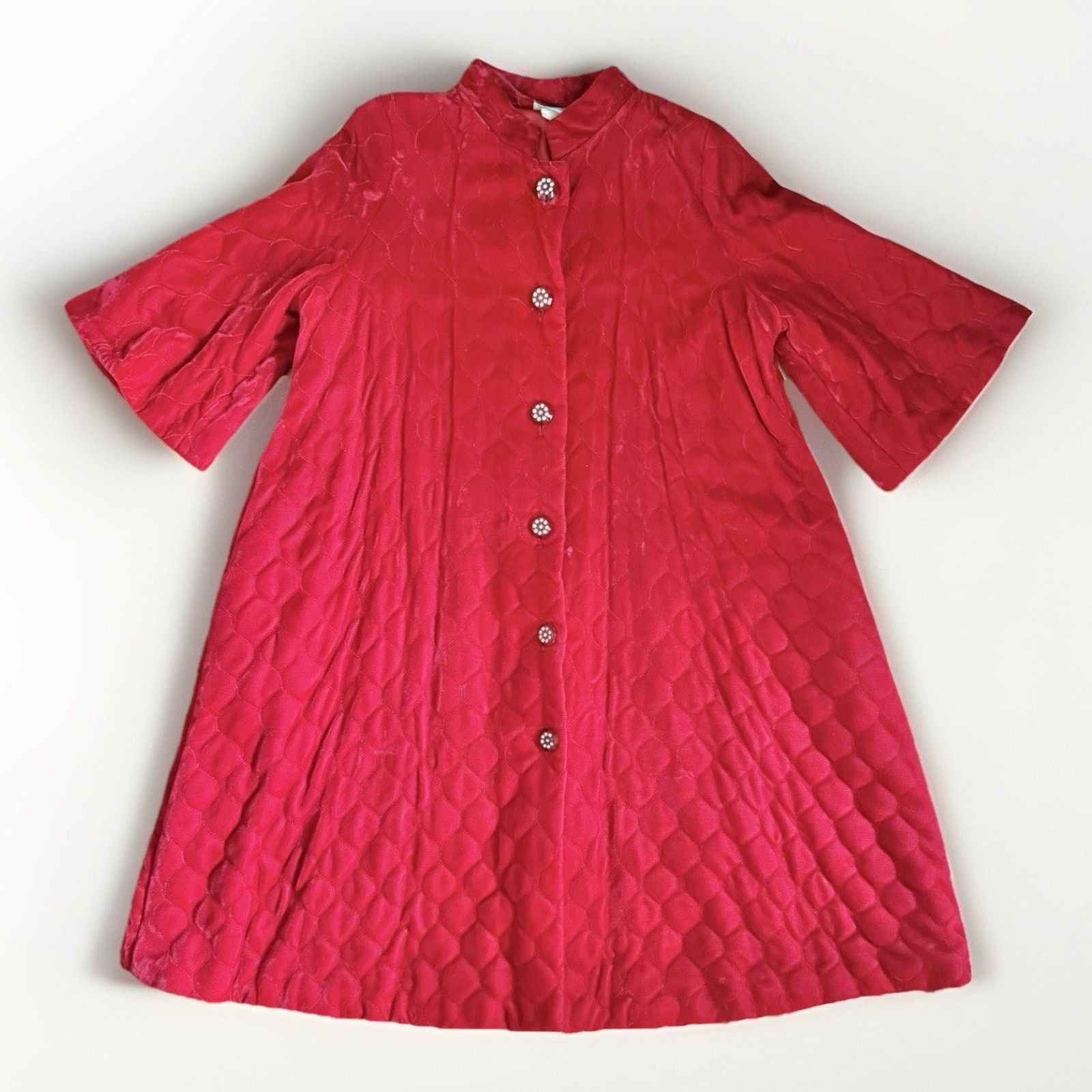 Albert Nipon Vintage Albert Nipon Coat Quilted Velvet Red Size 14 Glamour Size XL / US 12-14 / IT 48-50 - 2 Thumbnail