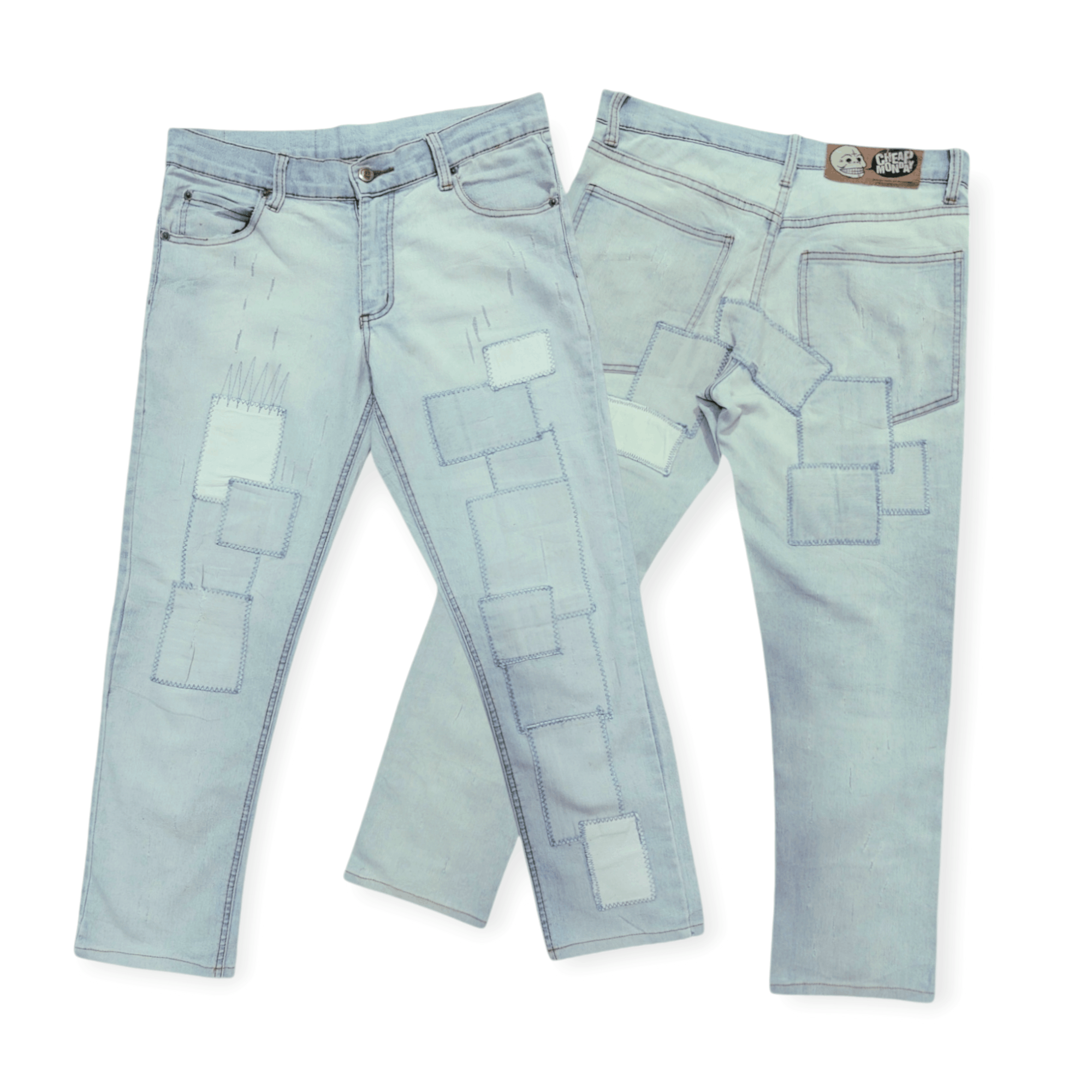 Light Cheap Monday Patchwork Jeans