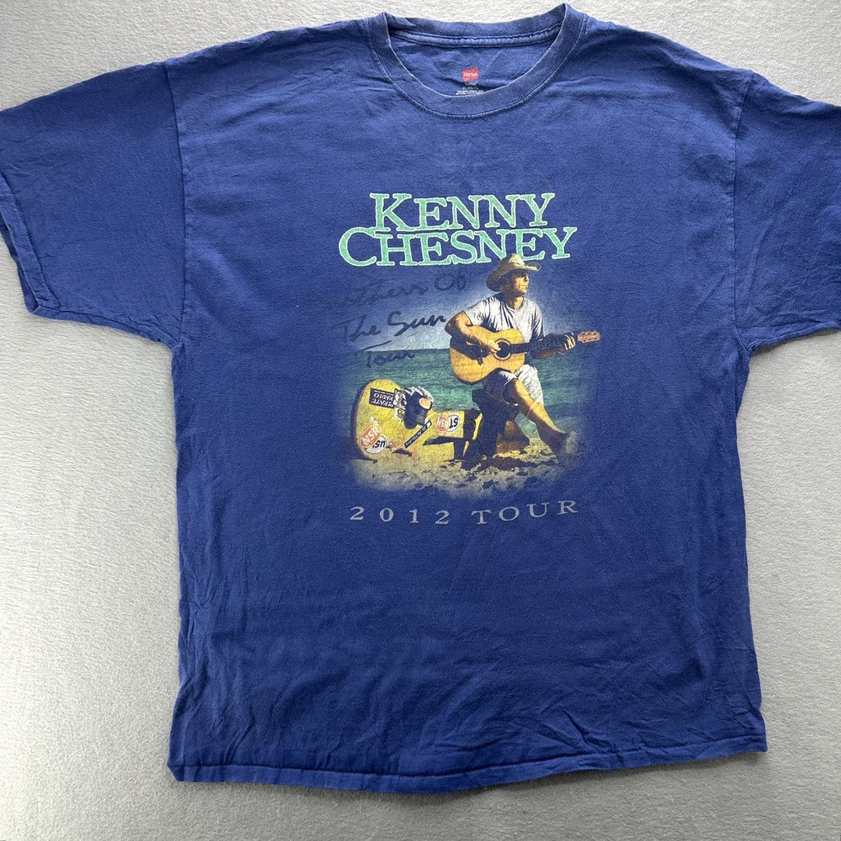 Hanes Kenny Chesney 2012 Brothers Of The Sun Tour T Shirt Adult XL Blue Mens Western T-Shirt Mens XL Blue Western Size US XL / EU 56 / 4 - 2 Thumbnail